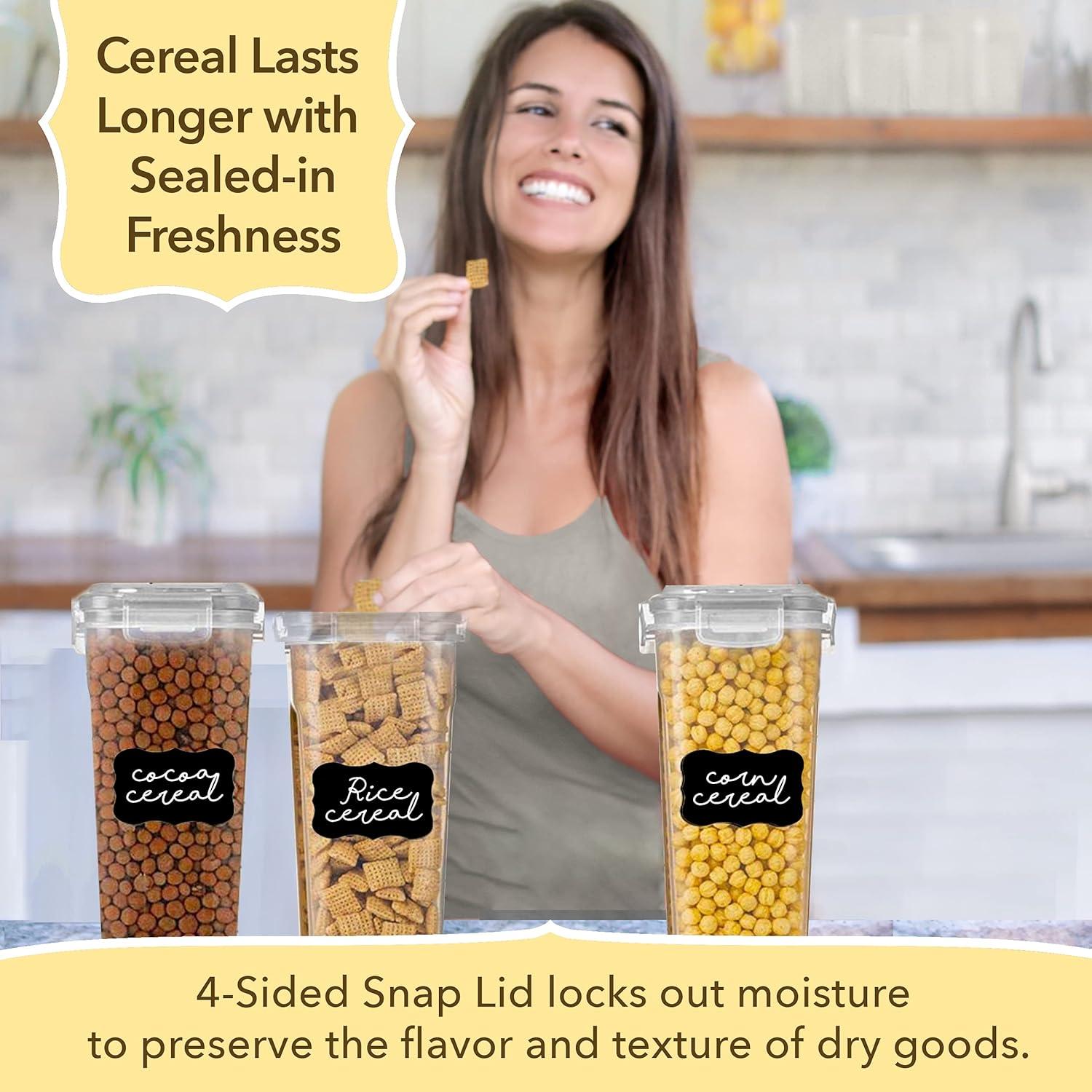 Simply Gourmet Food Storage Containers for Kitchen Organization - Pack of 7 BPA-Free Airtight Organizers for Flour, Sugar, Coffee & More - Includes Labels & Marker 7pack