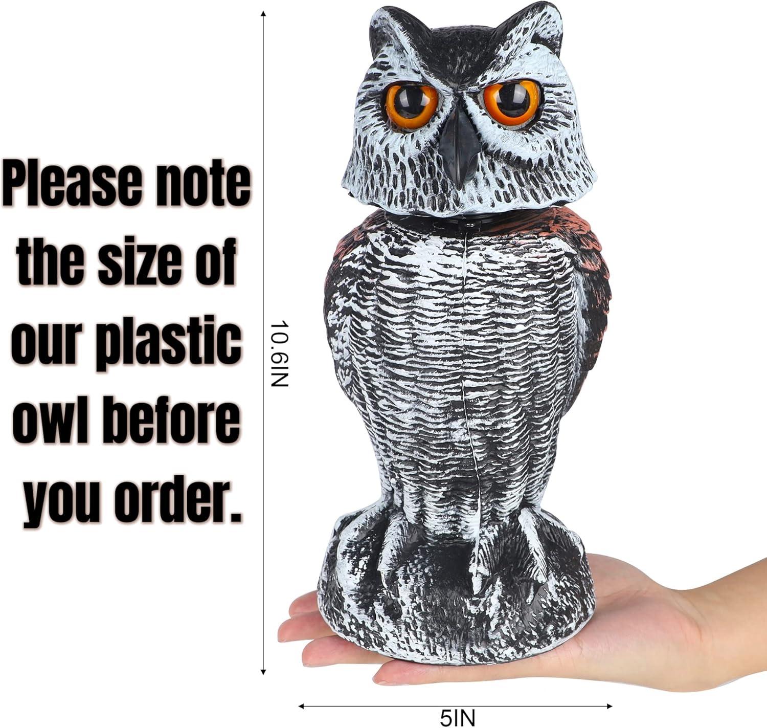 2Pack Fake Owl Decoy to Keep Birds Away Garden Decoration Bird Scare Devices for Garden Outdoor Yard