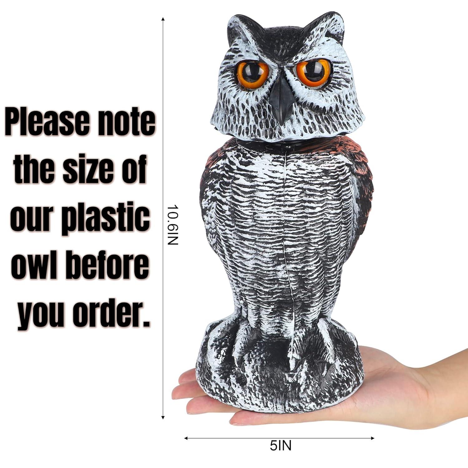 2Pack Fake Owl Decoy to Keep Birds Away Garden Decoration Bird Scare Devices for Garden Outdoor Yard