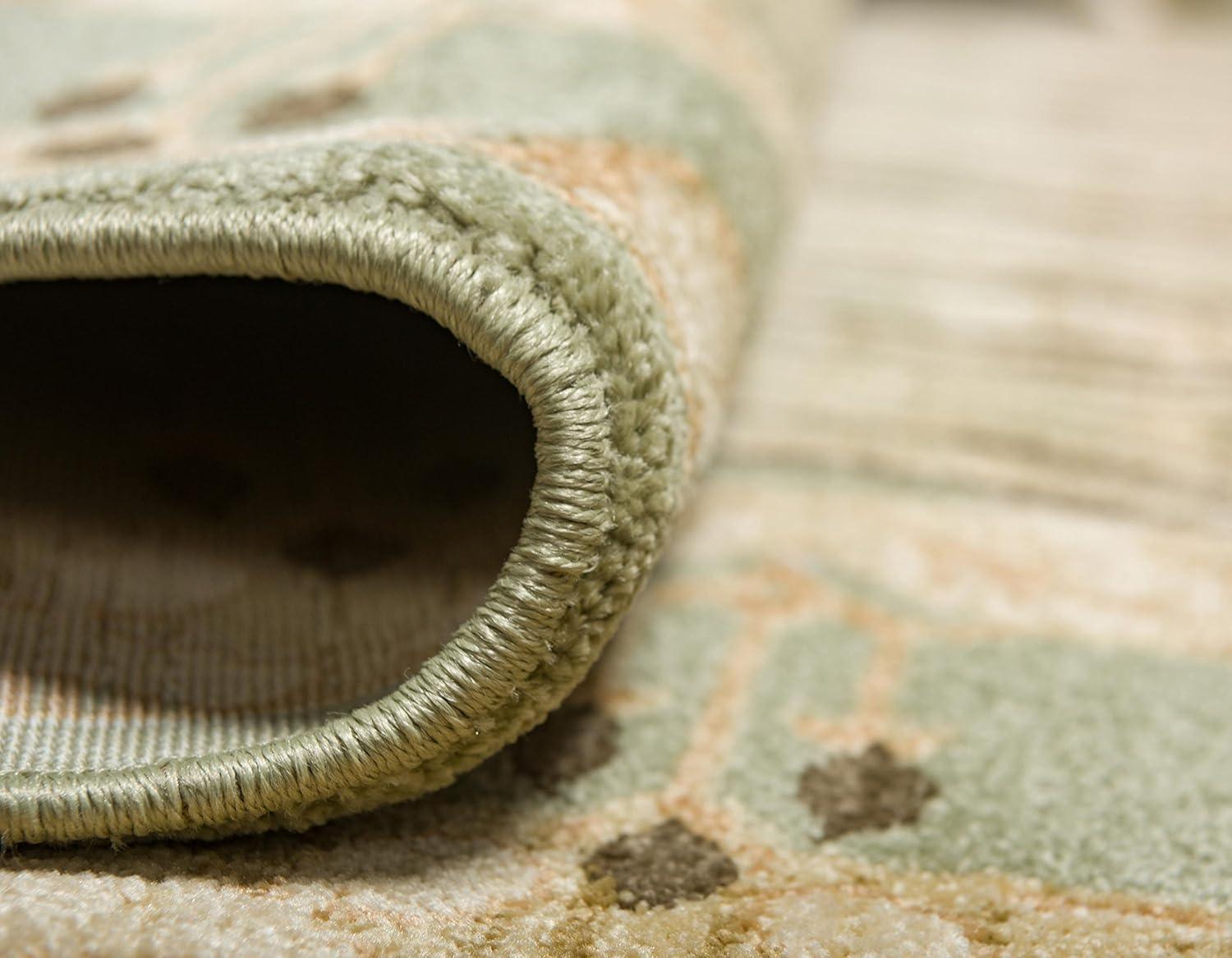 Light Green Synthetic Rectangular Easy-Care Rug - 3'3" x 5'3"