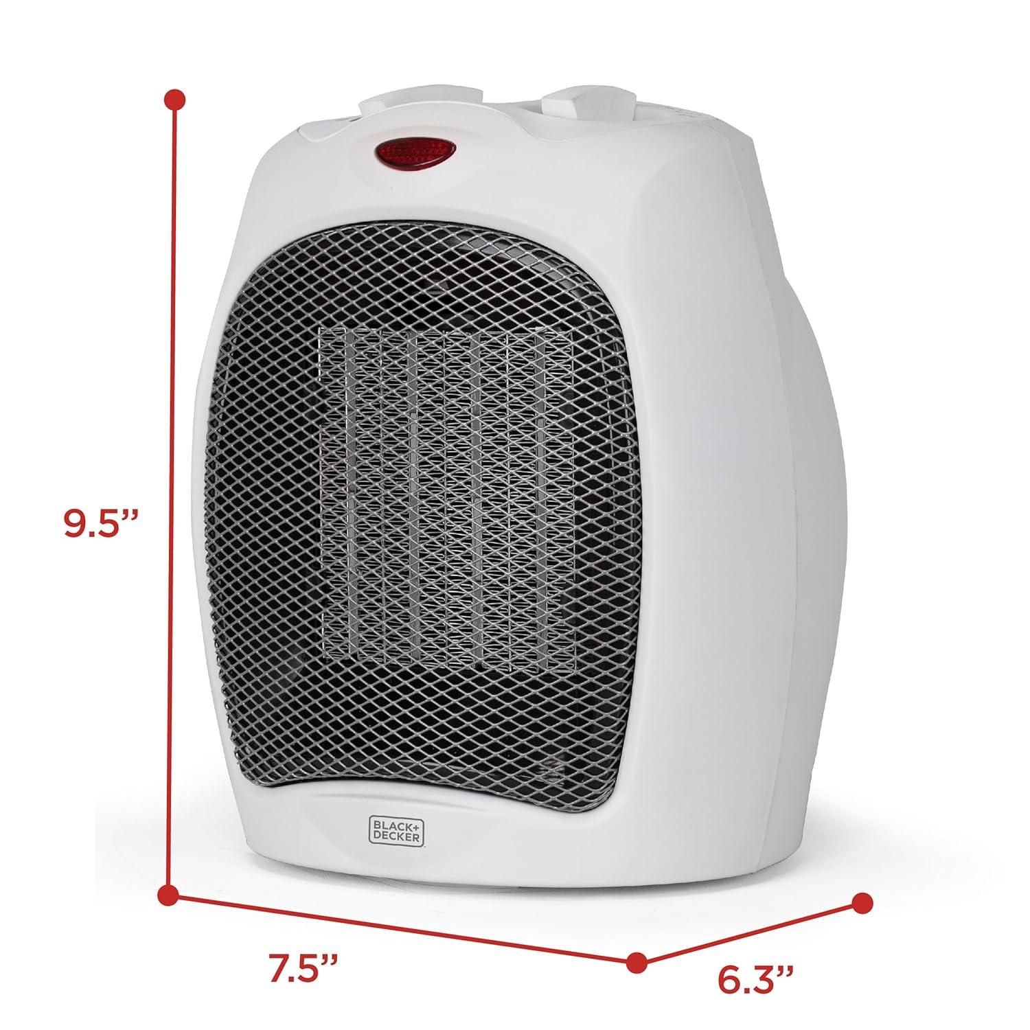 BLACK+DECKER Personal 1500 Watt Electric Fan Compact Heater with Manual Control