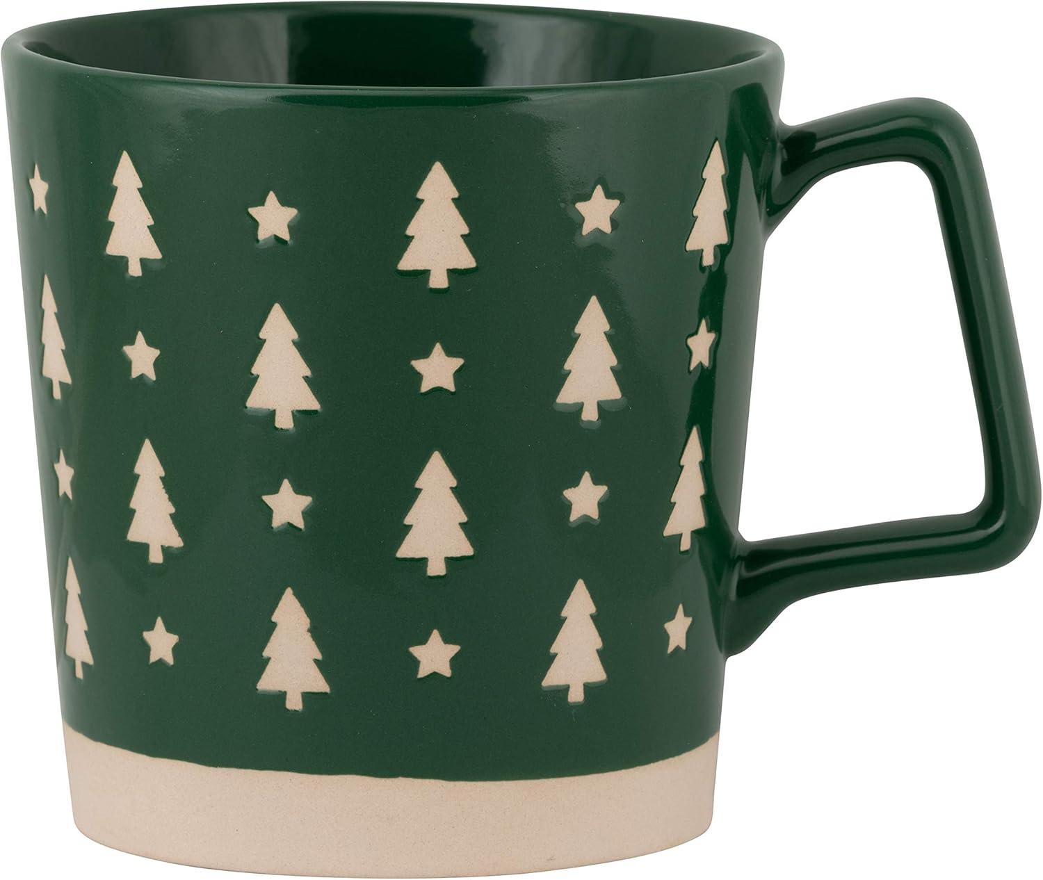 10 Strawberry Street Assorted 20 fl oz Holiday Print Ceramic Mug, Set of 4 Mugs