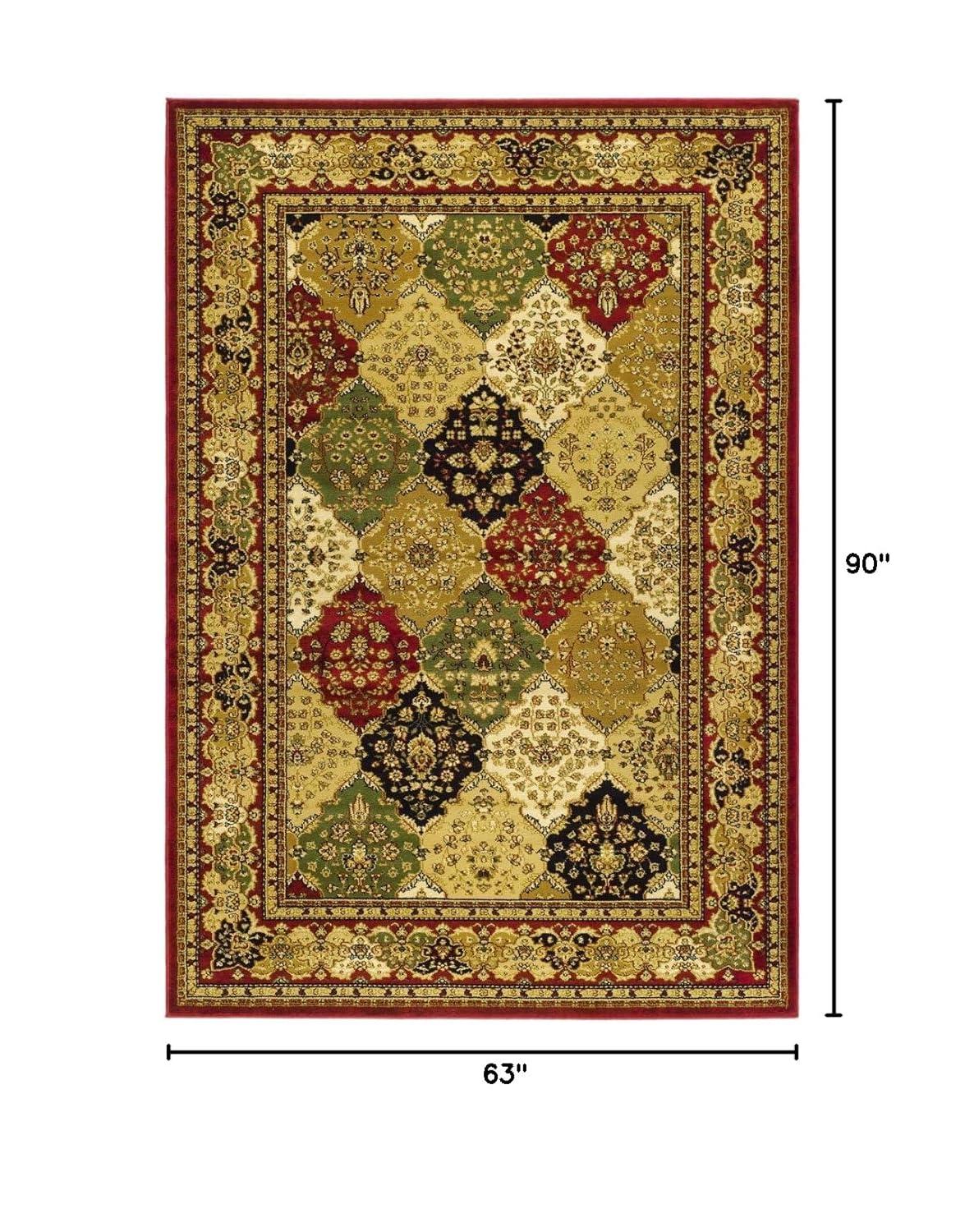 Lyndhurst LNH221 Power Loomed Area Rug - Multi/Red - 5'3"x7'6" - Safavieh