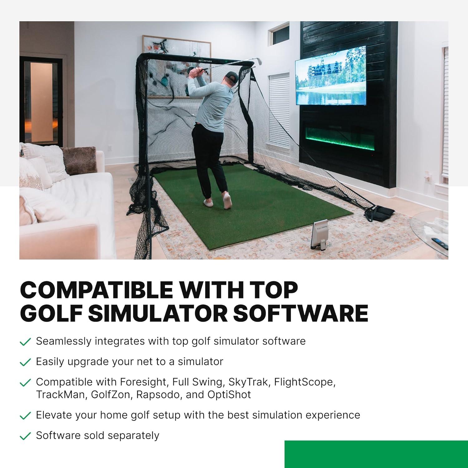 The Net Return Pro Series - Pro Golf & Multi-Sport Practice Net | 8'w x 7'6"h | Trusted By 2x U.S. Open Champion Bryson DeChambeau | #1 Net in Golf | Portable | Indoor or Outdoor | Instant Ball Return