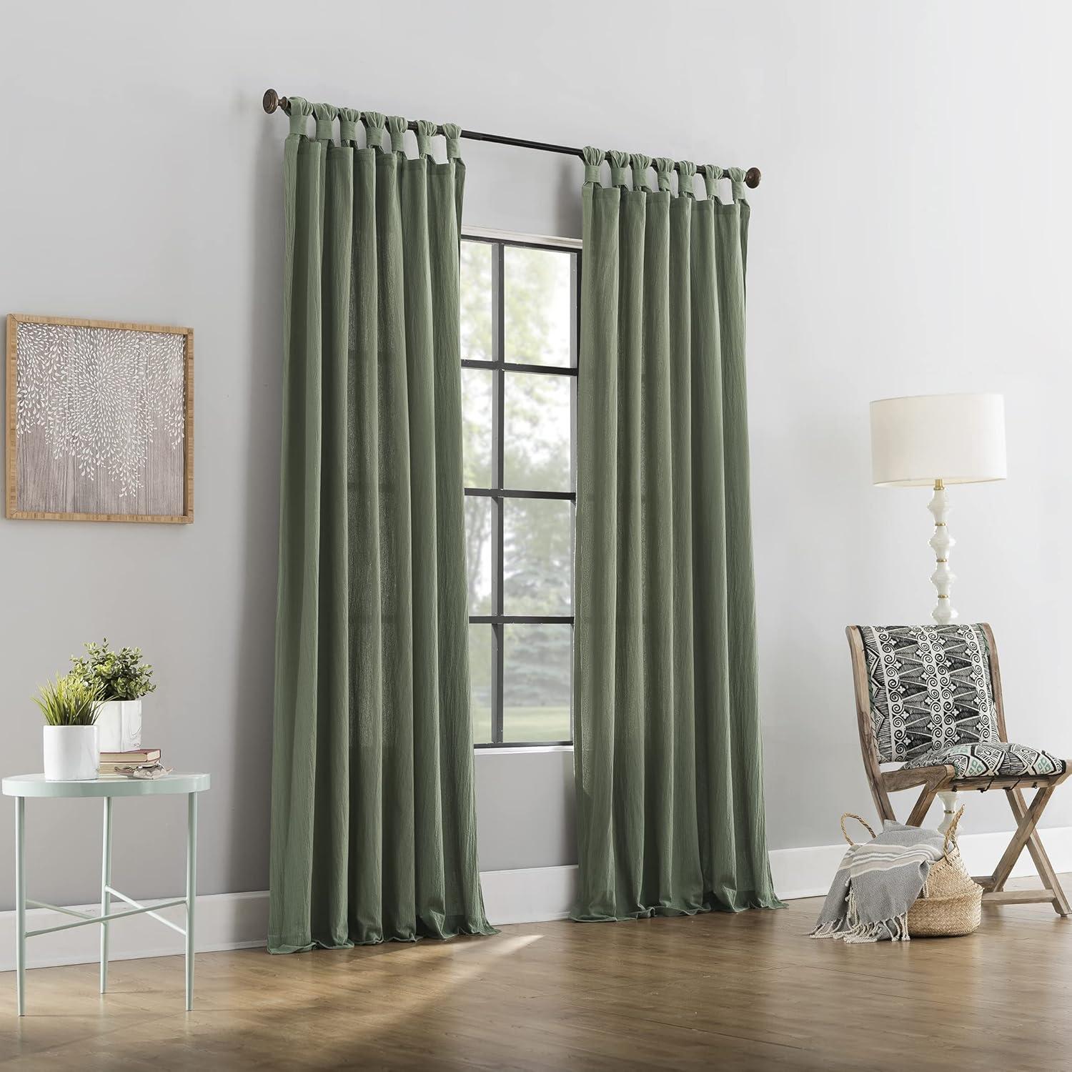 Archaeo Light Filtering Washed Cotton Twist Tab Curtain Panel