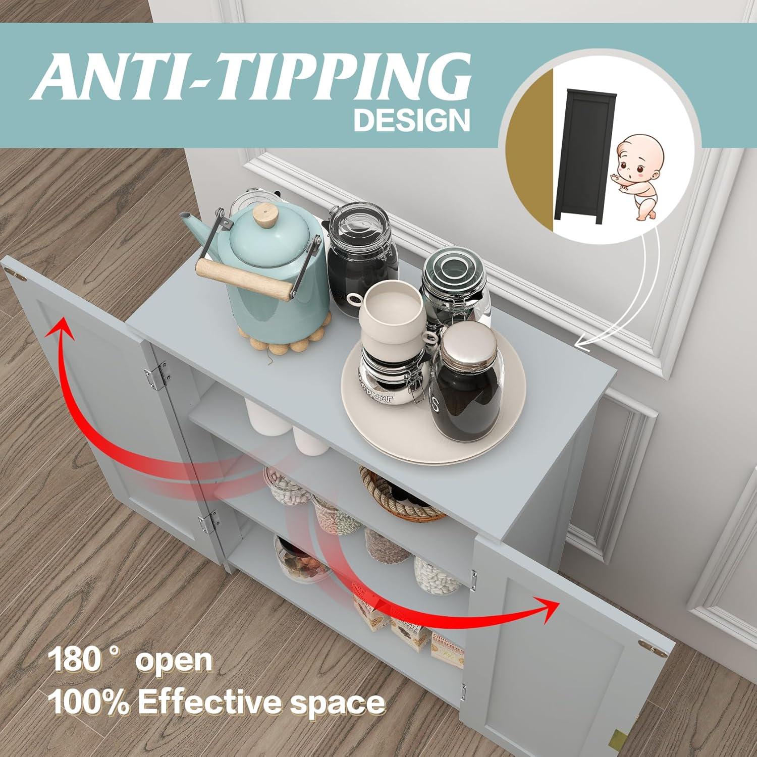 Bathroom Storage Cabinet, Freestanding with 2 Doors,Towel Cabinet for Bathroom Floor Cabinet