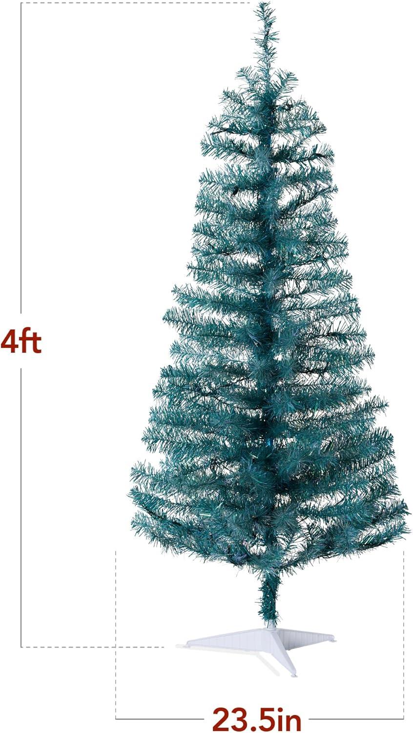 Best Choice Products Prelit Colored Christmas Tree, 4ft Artificial Tree Holiday Decor w/ LED Lights