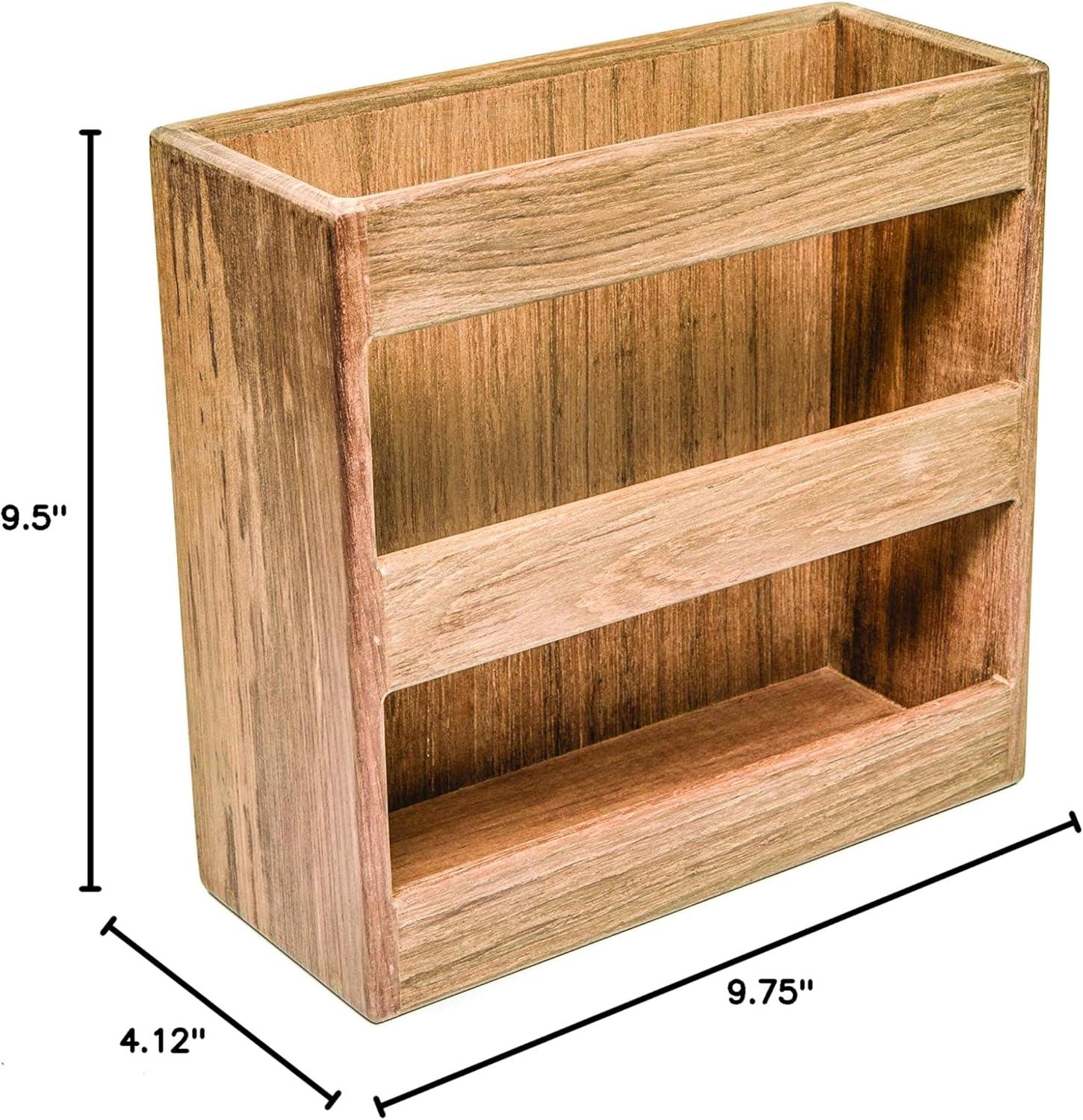 Teak Wood Freestanding Wall Mounted Magazine Rack