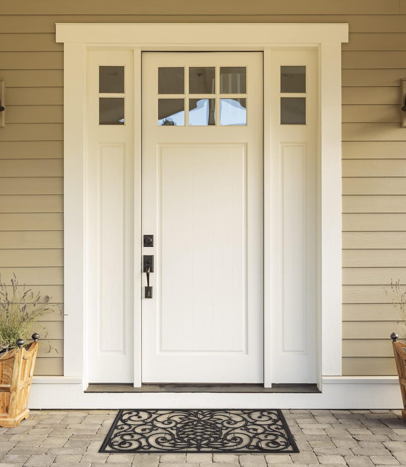 Design Imports Pineapple Scroll Rubber Doormat