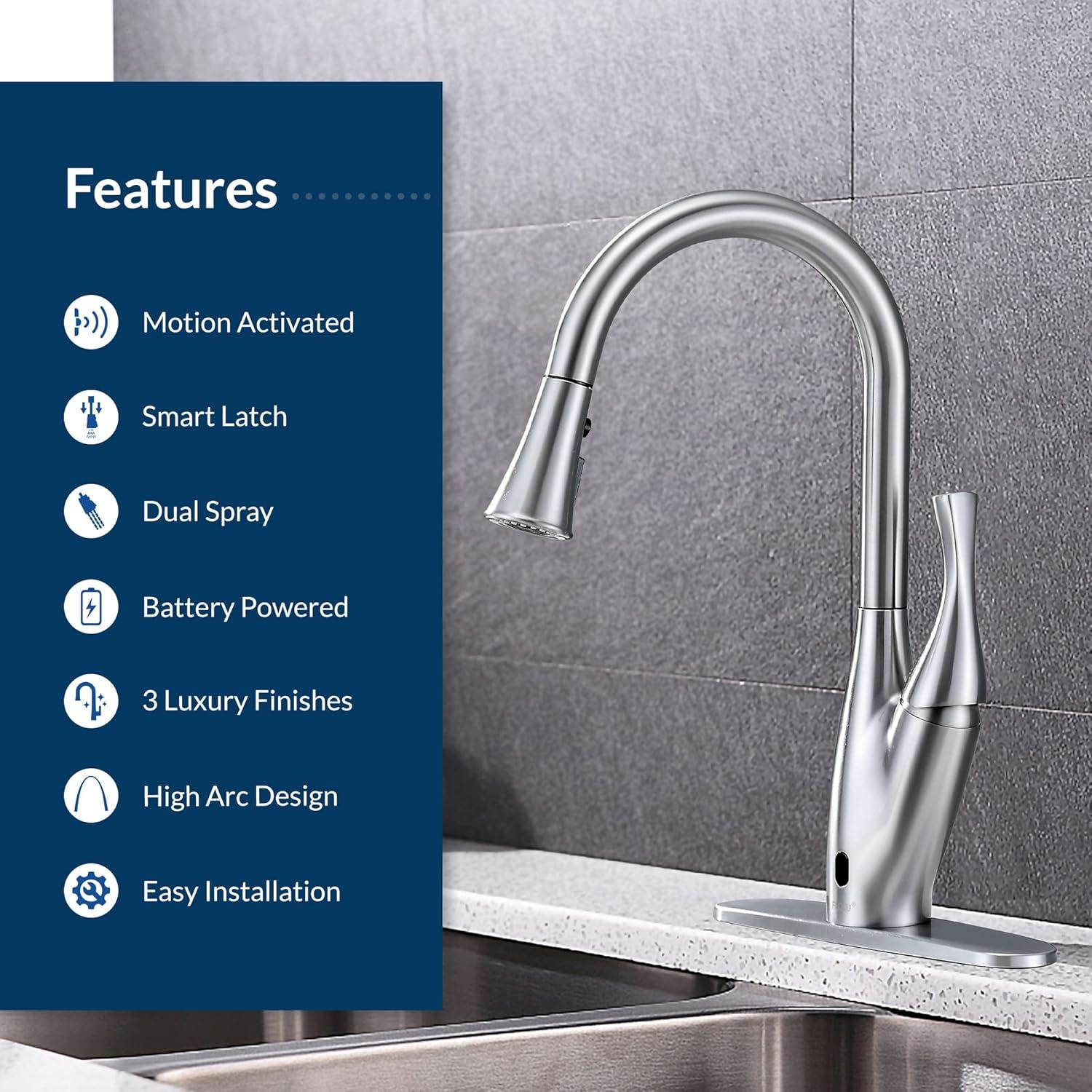 Touchless Pull Down Single Handle Kitchen Faucet