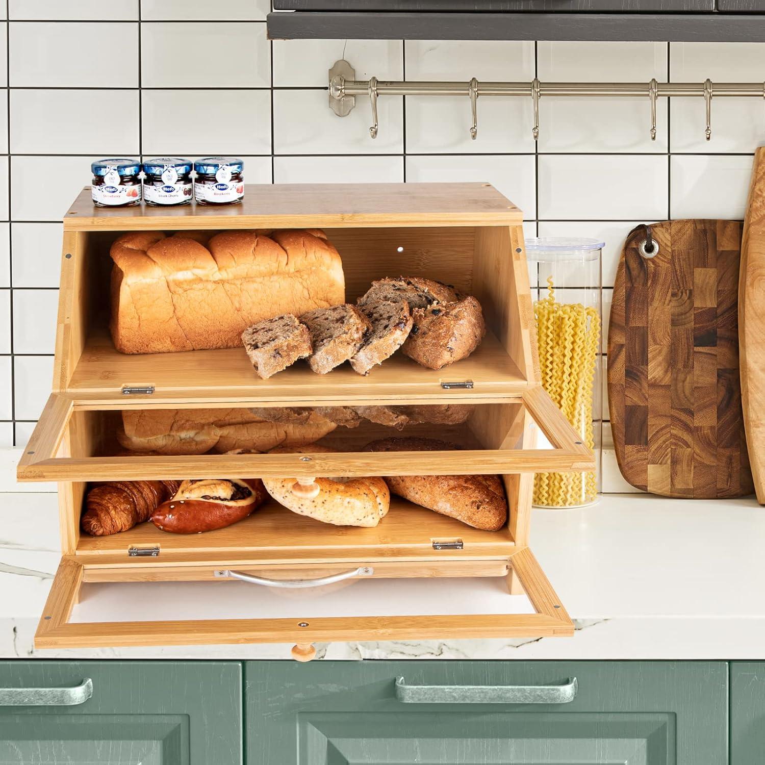 MAISONPEX Bamboo Sturdy Stylish and Easy to Assemble Bread Box