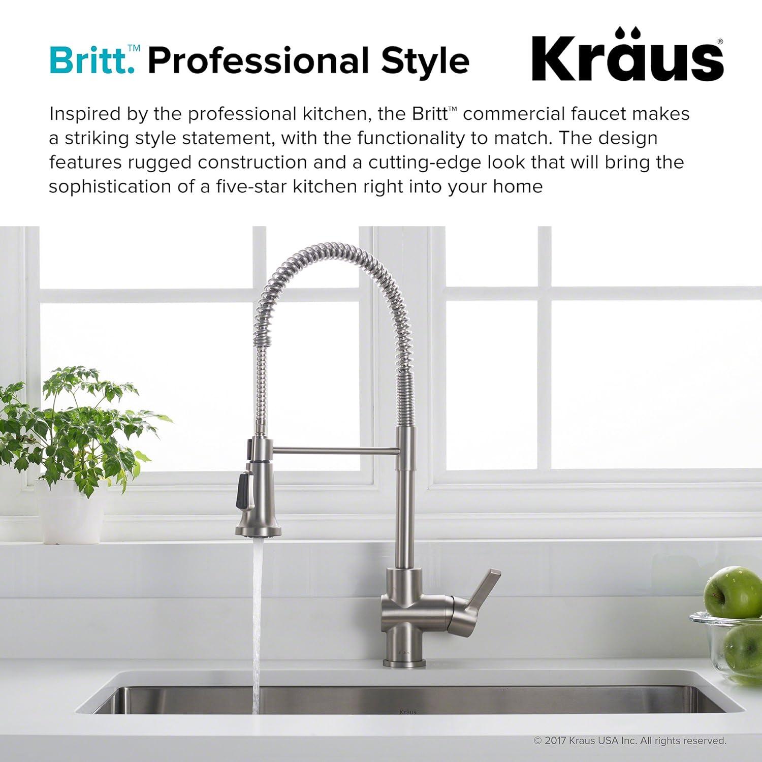 KRAUS Britt Single Handle Commercial Style Kitchen Faucet