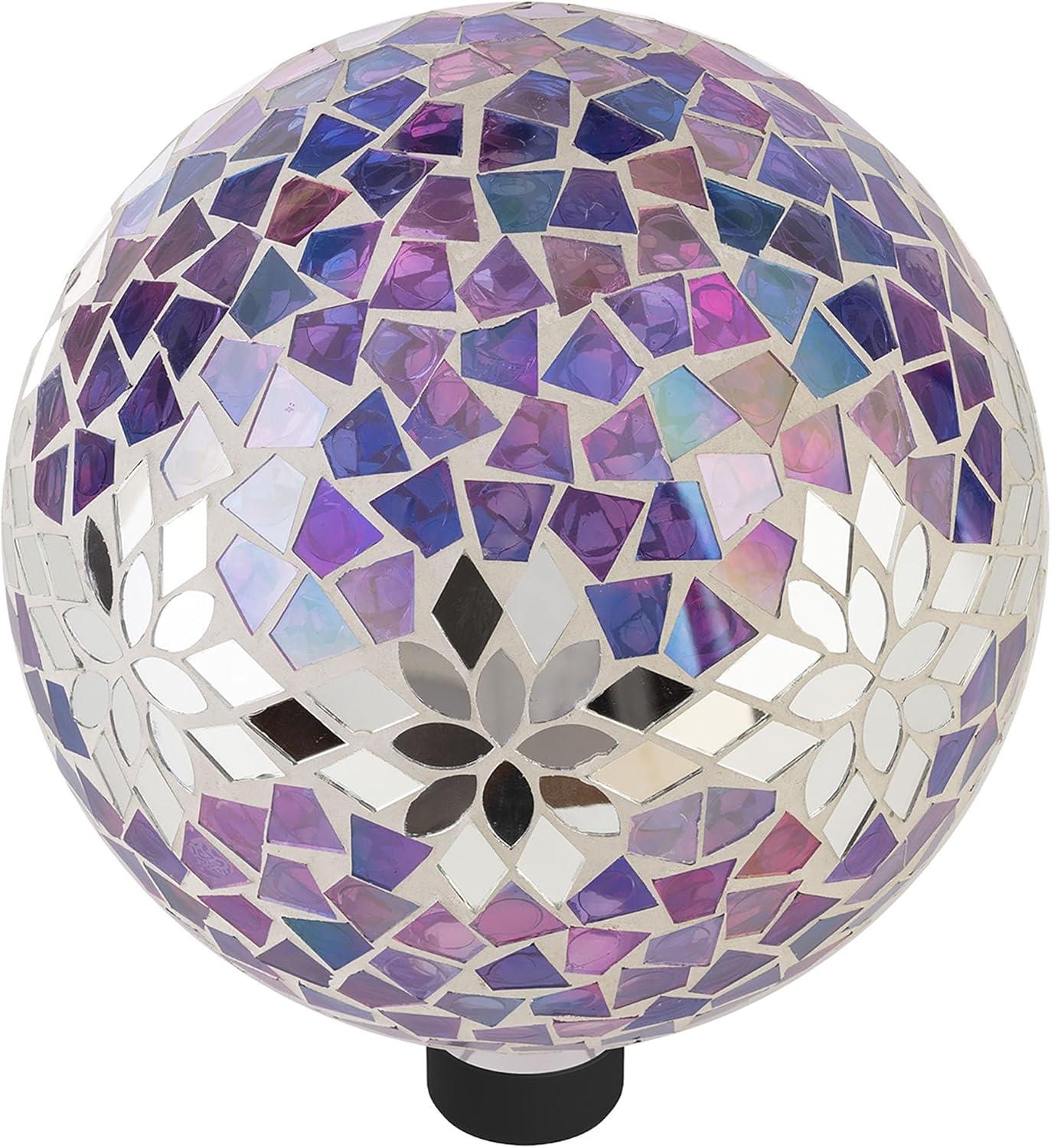 Enchanted Purple Mosaic 10" Gazing Globe for Garden Decor