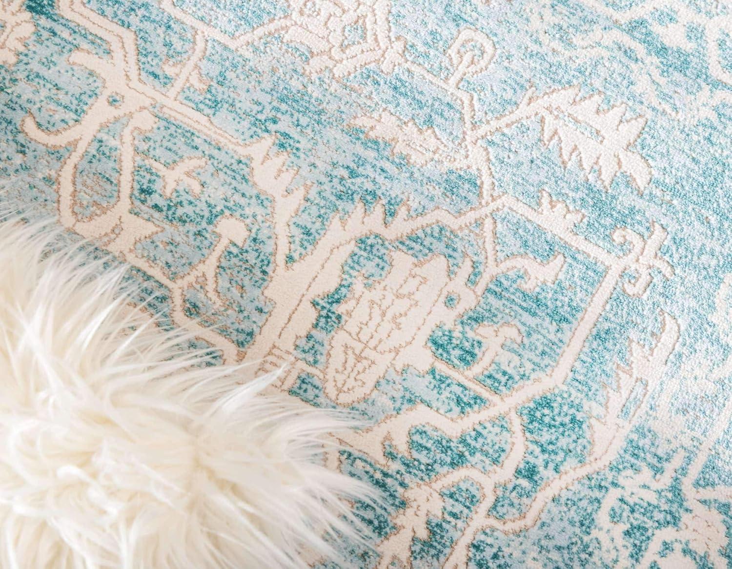 Unique Loom New Classical Collection Area Rug - Olympia (3' 3" x 5' 3" Rectangle Light Blue/Ivory)