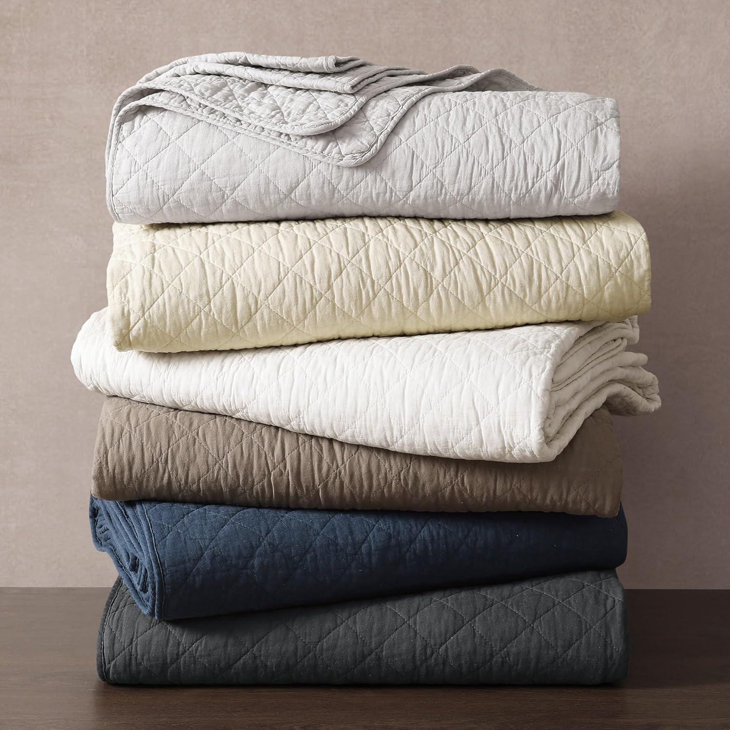 Indigo Hill by HiEnd Accents Cotton Comfort Solid Color Classic Chic Casual Modern Rustic Quilt Set