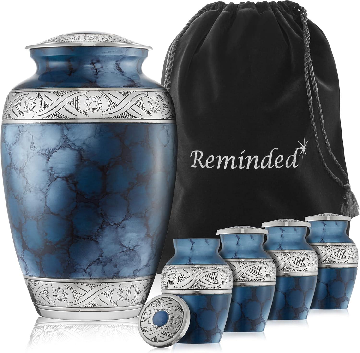 Reminded Decorative Urn Set, 1 Large and 4 Small