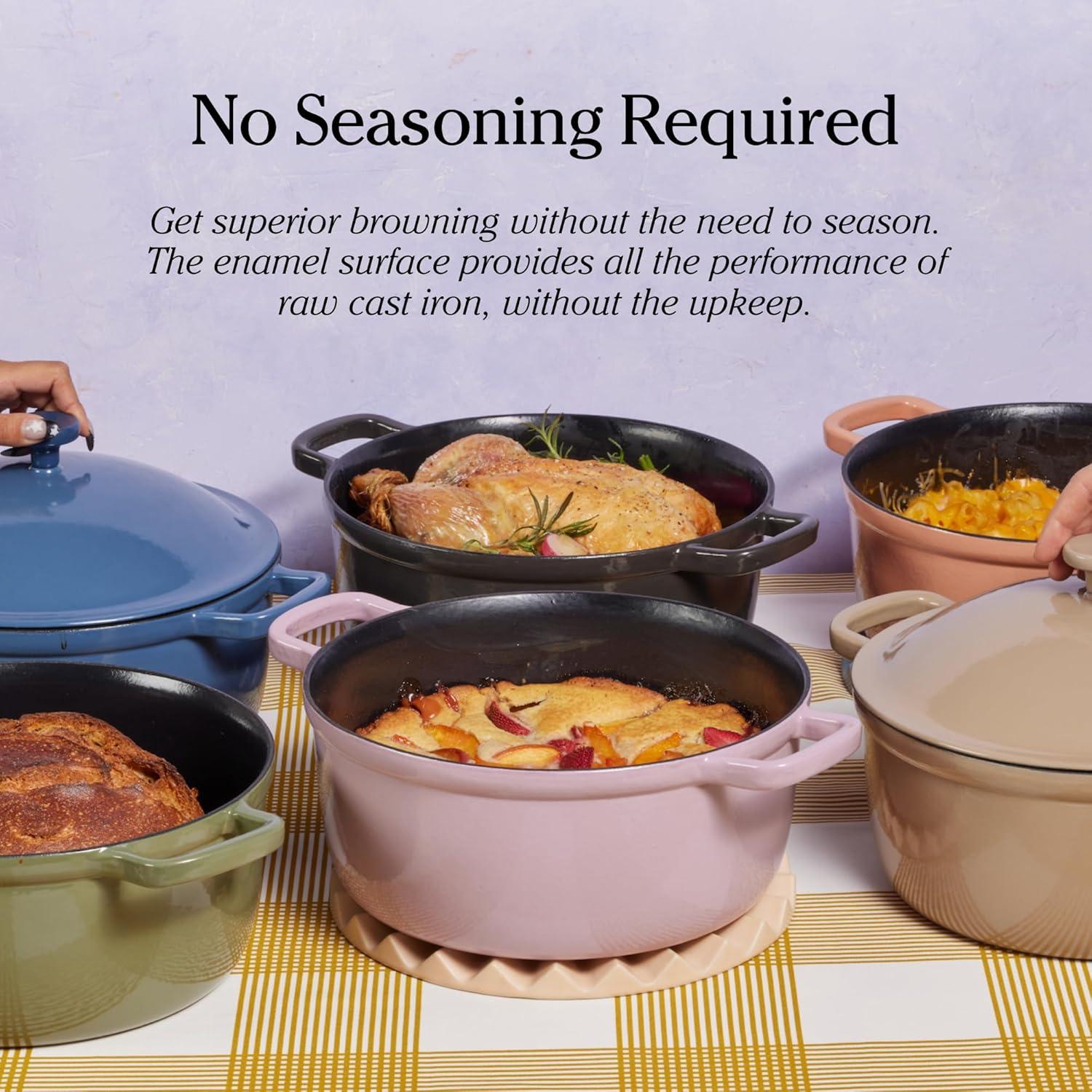 Our Place 5.5qt 10.5" Cast Iron Perfect Pot - Spice: Cookware, Enamel, Hand Wash, Non-Induction, Gas, Electric Compatible