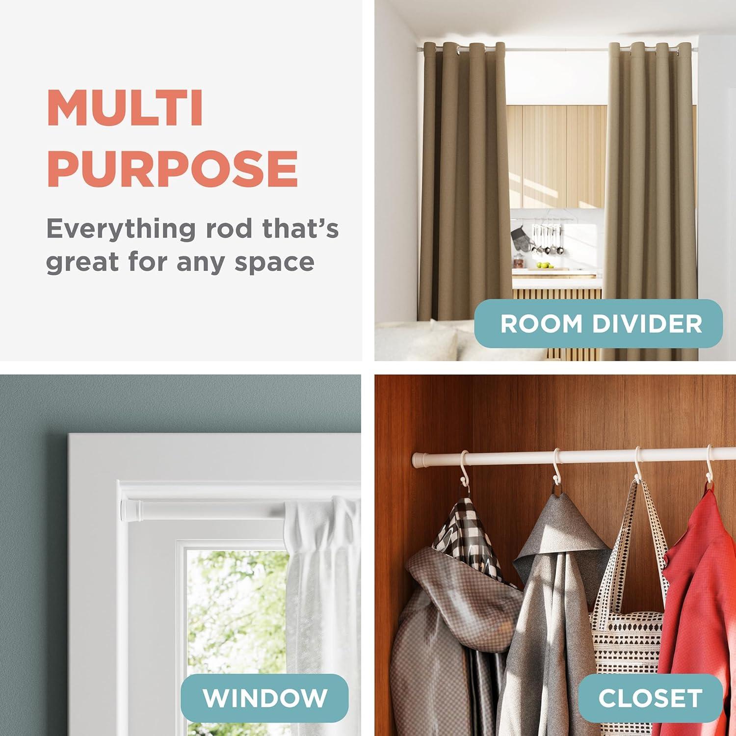 Zenna Home Shower Curtain Rod 60 in. L White