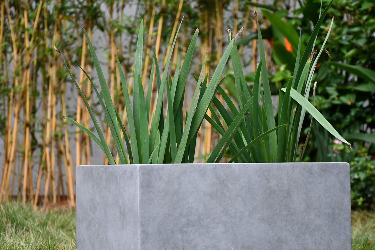 Rosemead Home & Garden, Inc.12" x 23" Rectangular Kante Lightweight Modern Outdoor Planter Natural Concrete