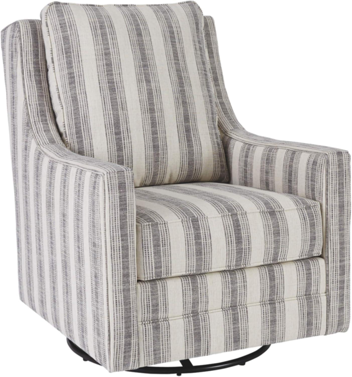 Signature Design by Ashley Kambria Swivel Glider Accent Chair in Ivory and Black