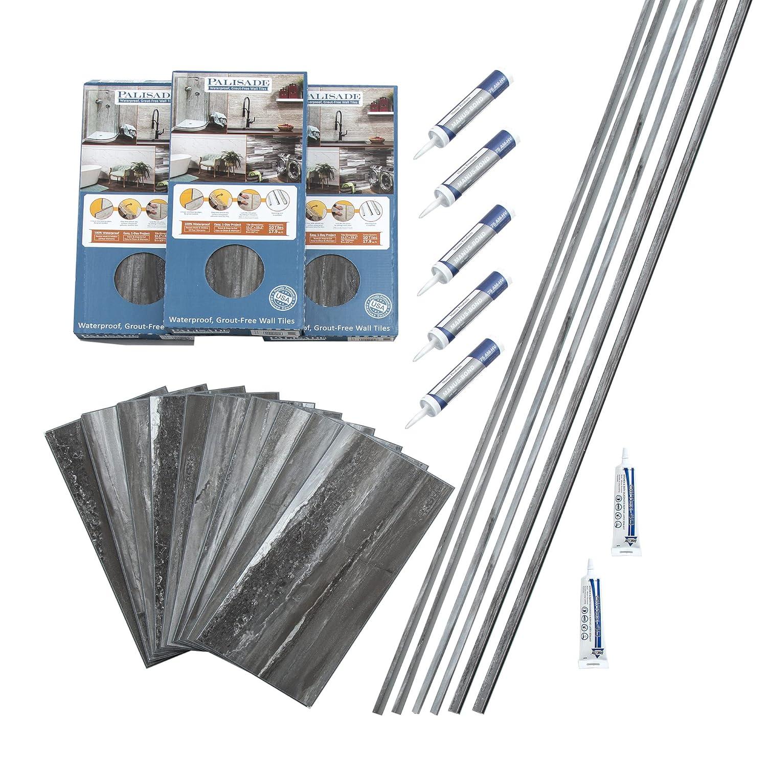Palisade 23.2 in. x 11.1 in. Tile Shower and Tub Surround Kit