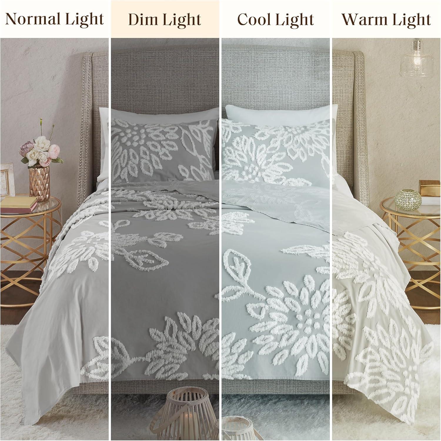 Kelly Clarkson Home Gwyneth 3 Piece Tufted Cotton Chenille Floral Duvet Cover Set