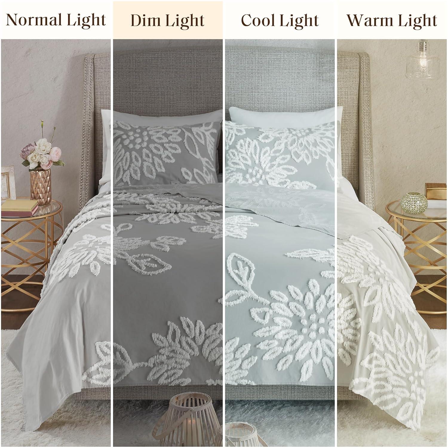Kelly Clarkson Home Gwyneth 3 Piece Tufted Cotton Chenille Floral Duvet Cover Set