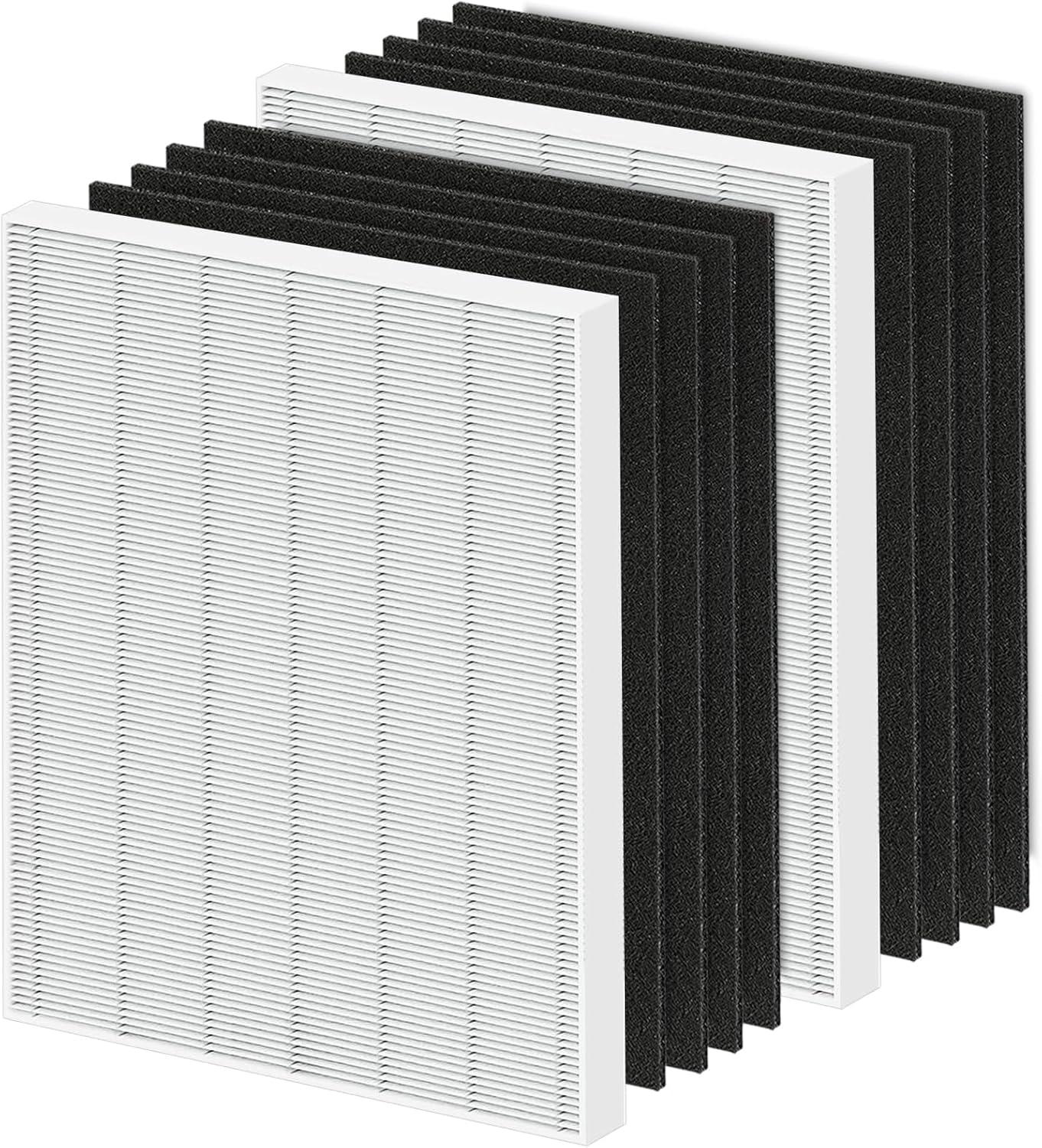 White and Black HEPA Activated Carbon Air Purifier Filters