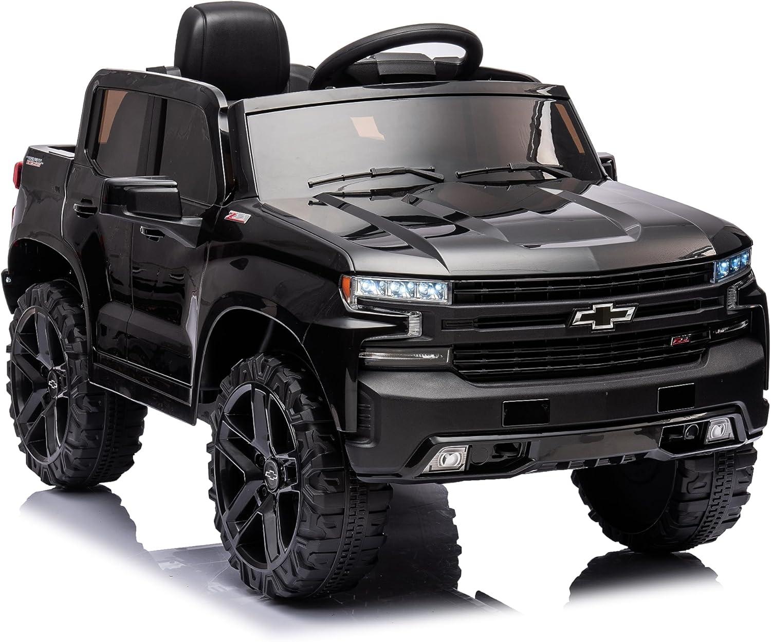 Jojoka 12V Licensed Chevrolet Silverado GMC Ride on Truck Car for Kids Battery Powered Electric Toys Vehicles with Remote Control, LED Light, Bluetooth, Spring Suspension, for 3-8 Years Old, Pink