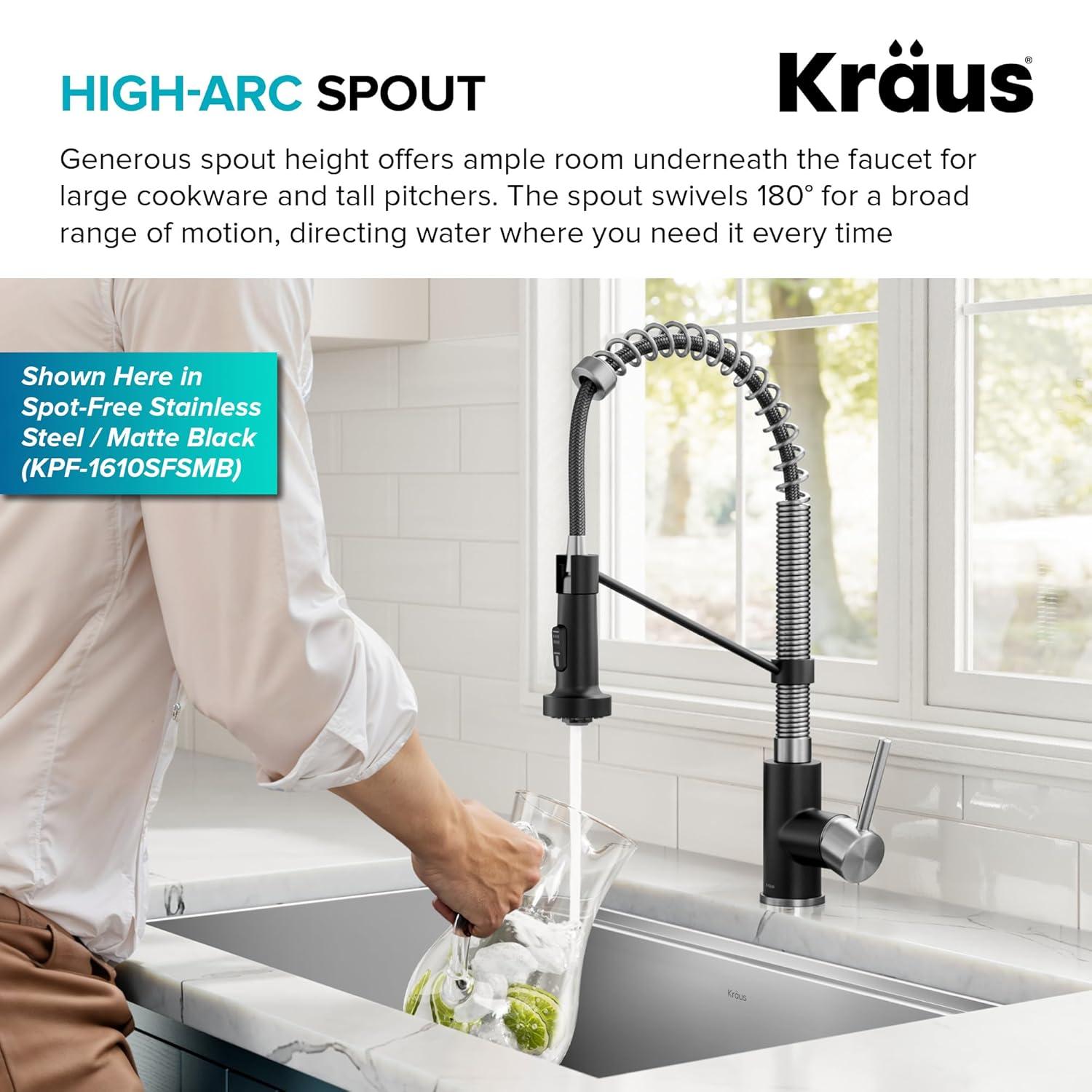 KRAUS Bolden Commercial Style 2-Function Single Handle Pull Down Kitchen Faucet
