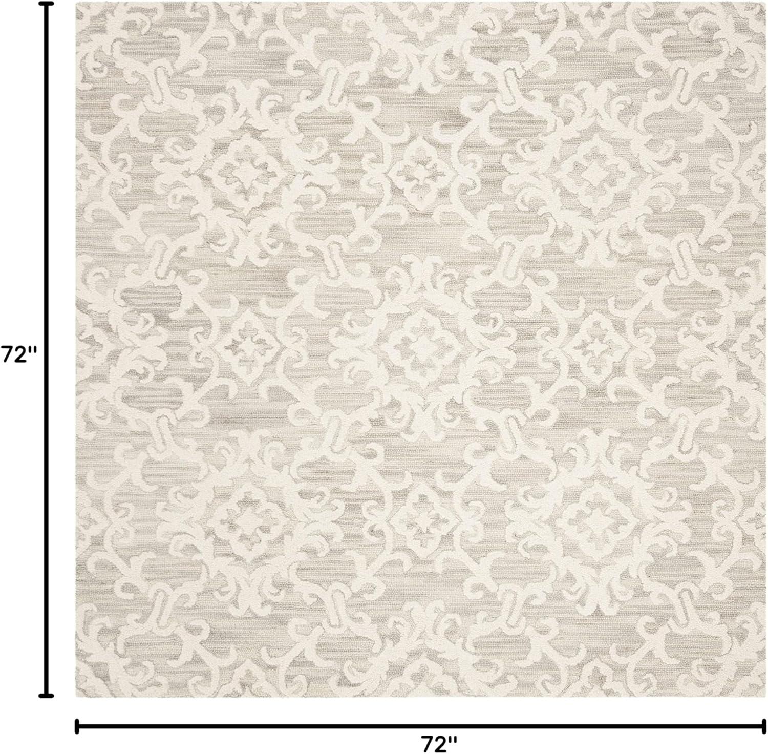 Blossom BLM104 Hand Tufted Area Rug - Grey/Ivory - 6'x6' - Safavieh.