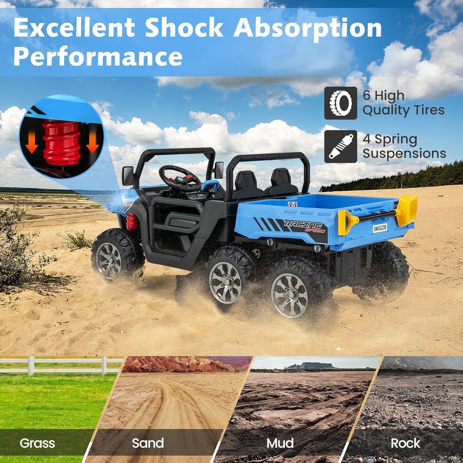 Himimi Delia Himimi 24 Voltage  Ride On Dump Truck, 2 Seater Kids UTV with Electric Dump Bed, Remote Control
