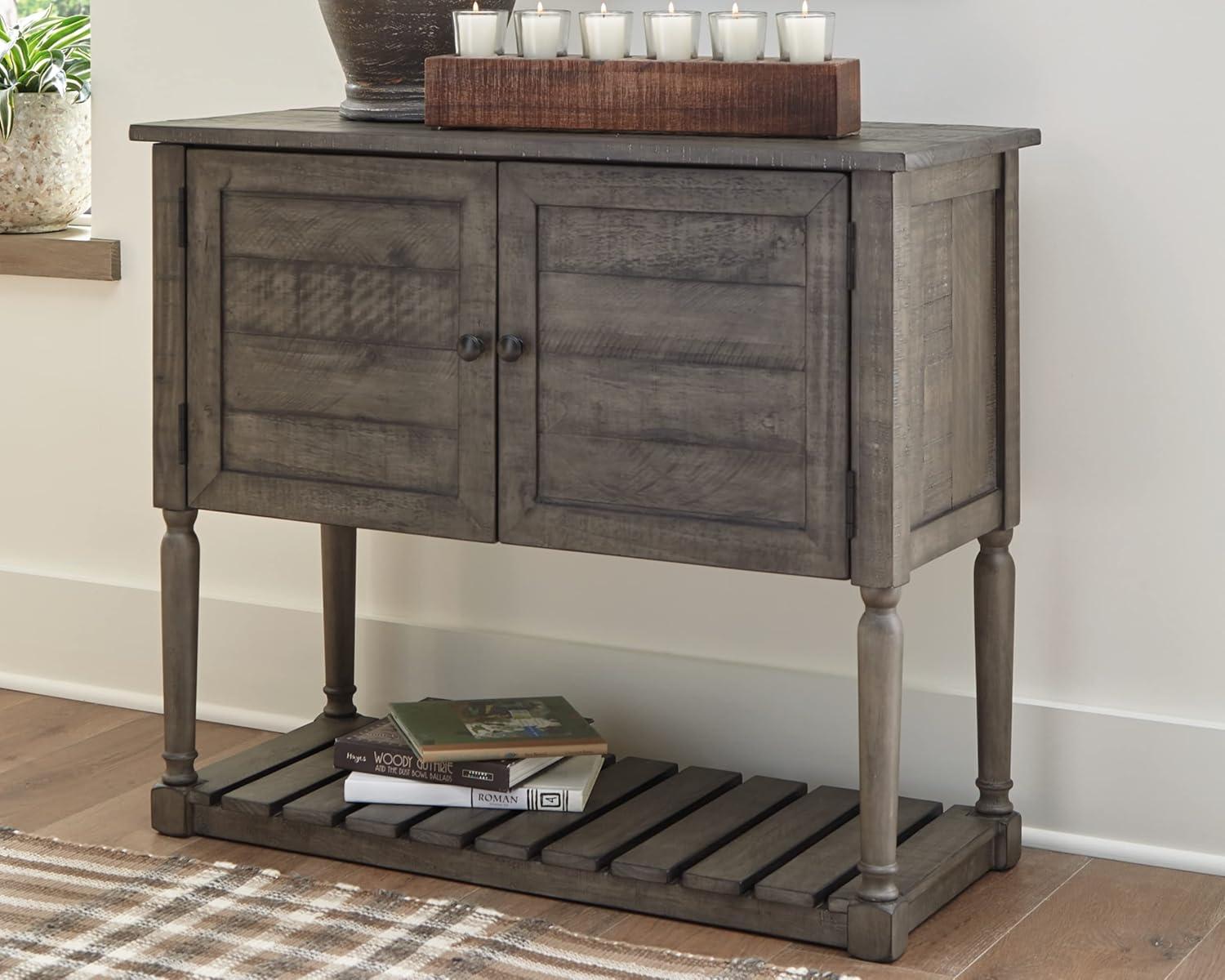 Signature Design by Ashley Casual Lennick Accent Cabinet  Antique Gray