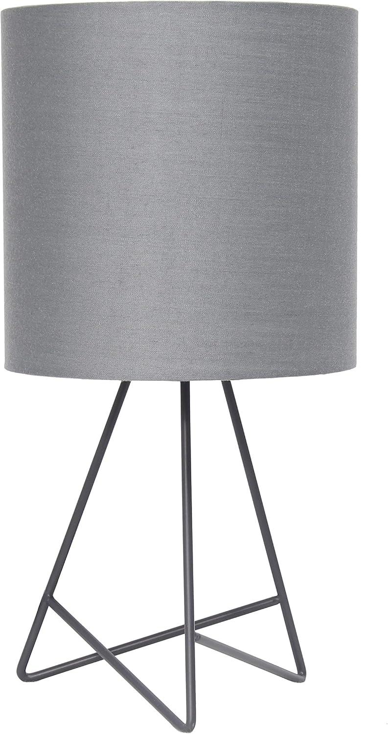 Down To The Wire Table Lamp with Fabric Shade Gray - Simple Designs
