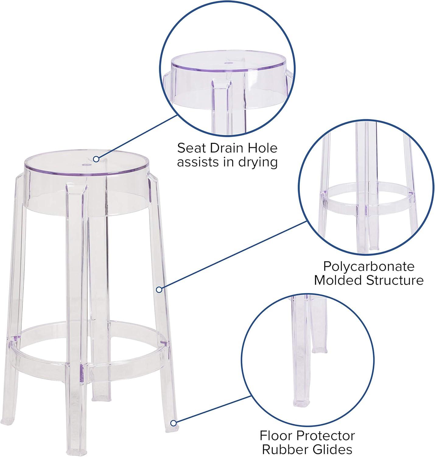 Flash Furniture 25.75'' High Transparent Counter Height Stool