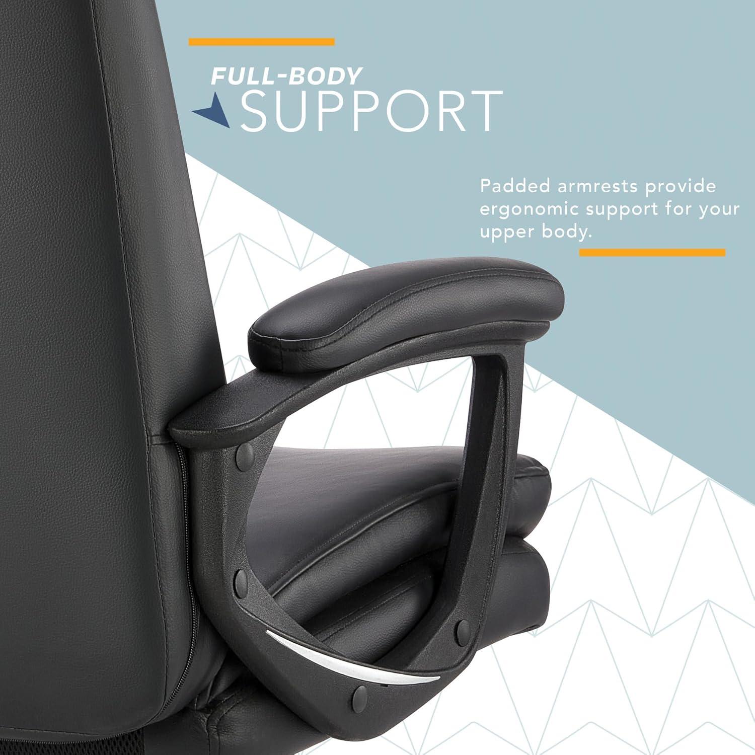 CLICK365 Click365 Classic Comfort Executive Office Chair, Ergonomic Mid-Back, Double-Layer Seat Cushion