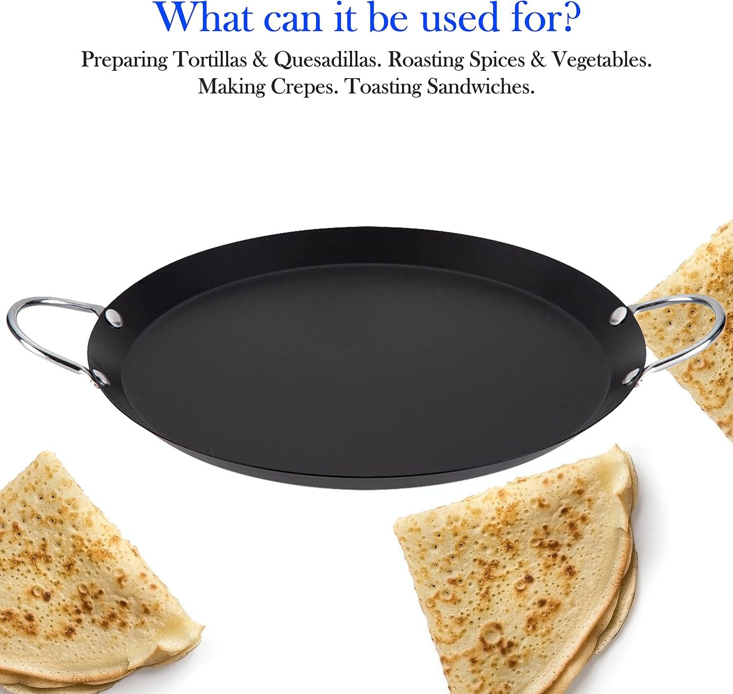 Alpine Cuisine 14 in Round Nonstick Carbon Steel Griddle Pan