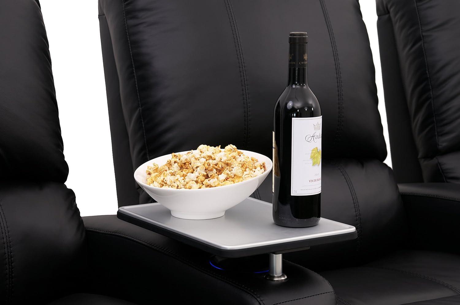 Brushed Aluminum Swivel Tray Table for Recliners