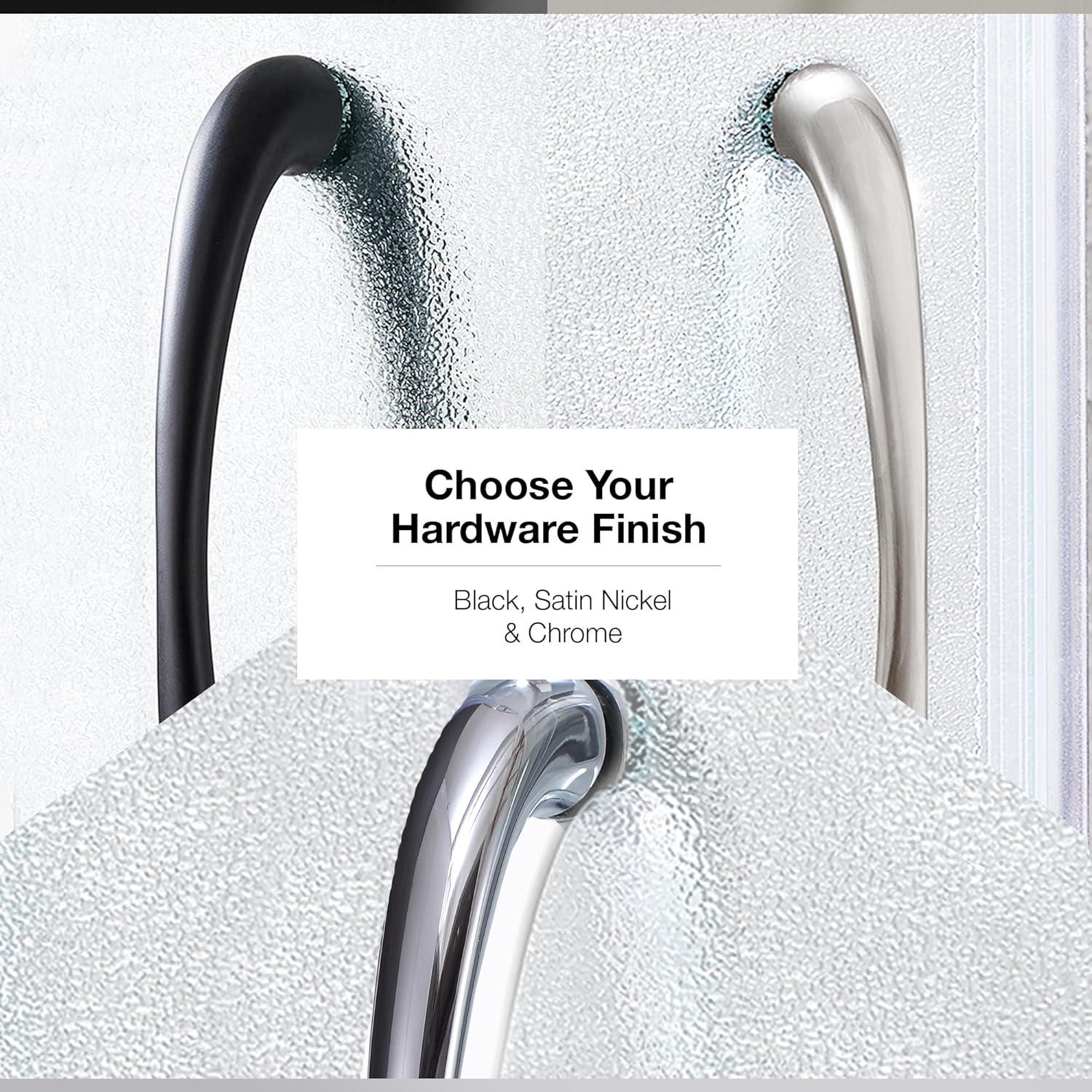 Ove Decors OVE Decors Breeze 35 in. Round Shower Kit w/ Frosted, Base, Wall 15SKA-BREF34-BLKAC