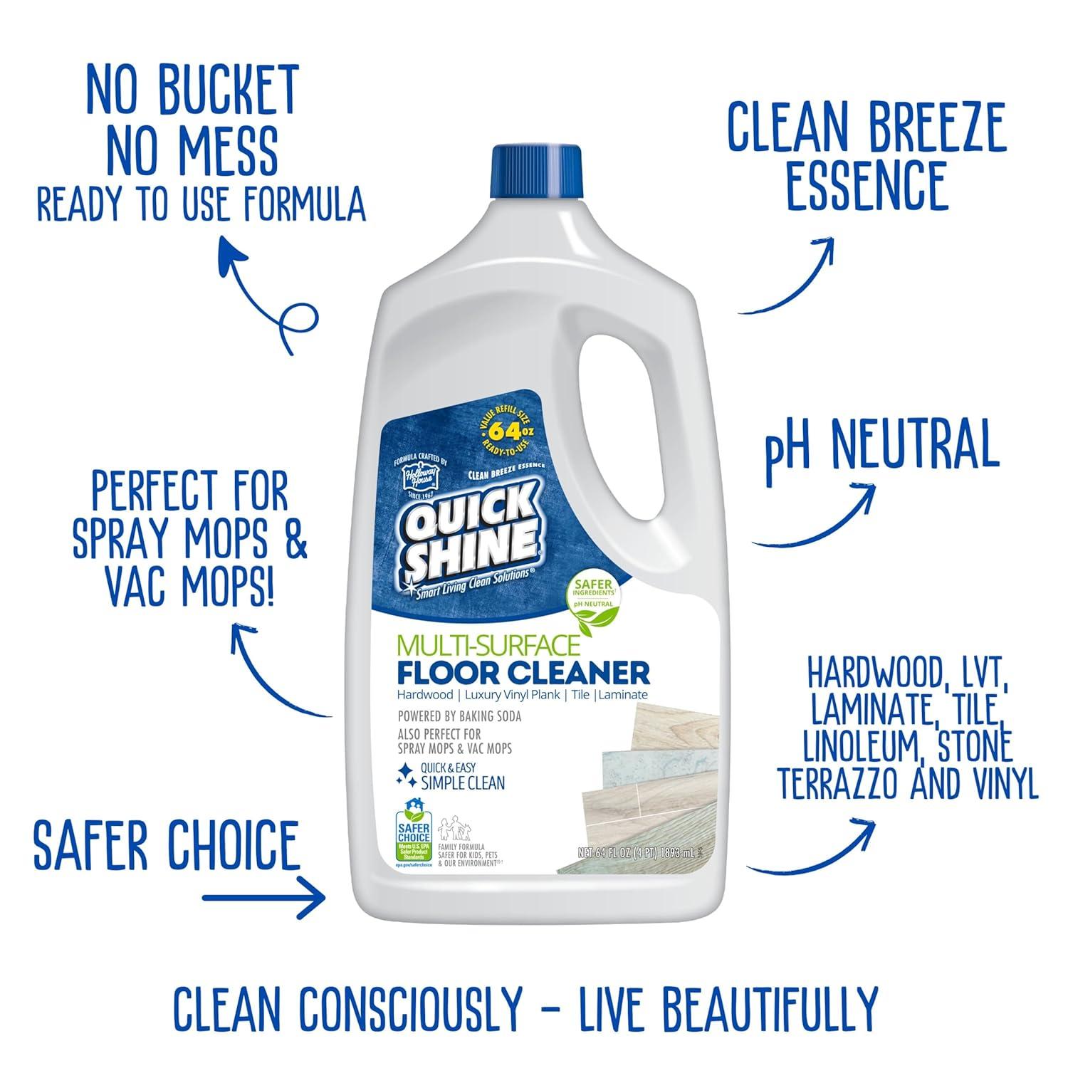 Quick Shine Multi-Surface Floor Cleaner Refill, 64 fl. oz., Fresh Scent