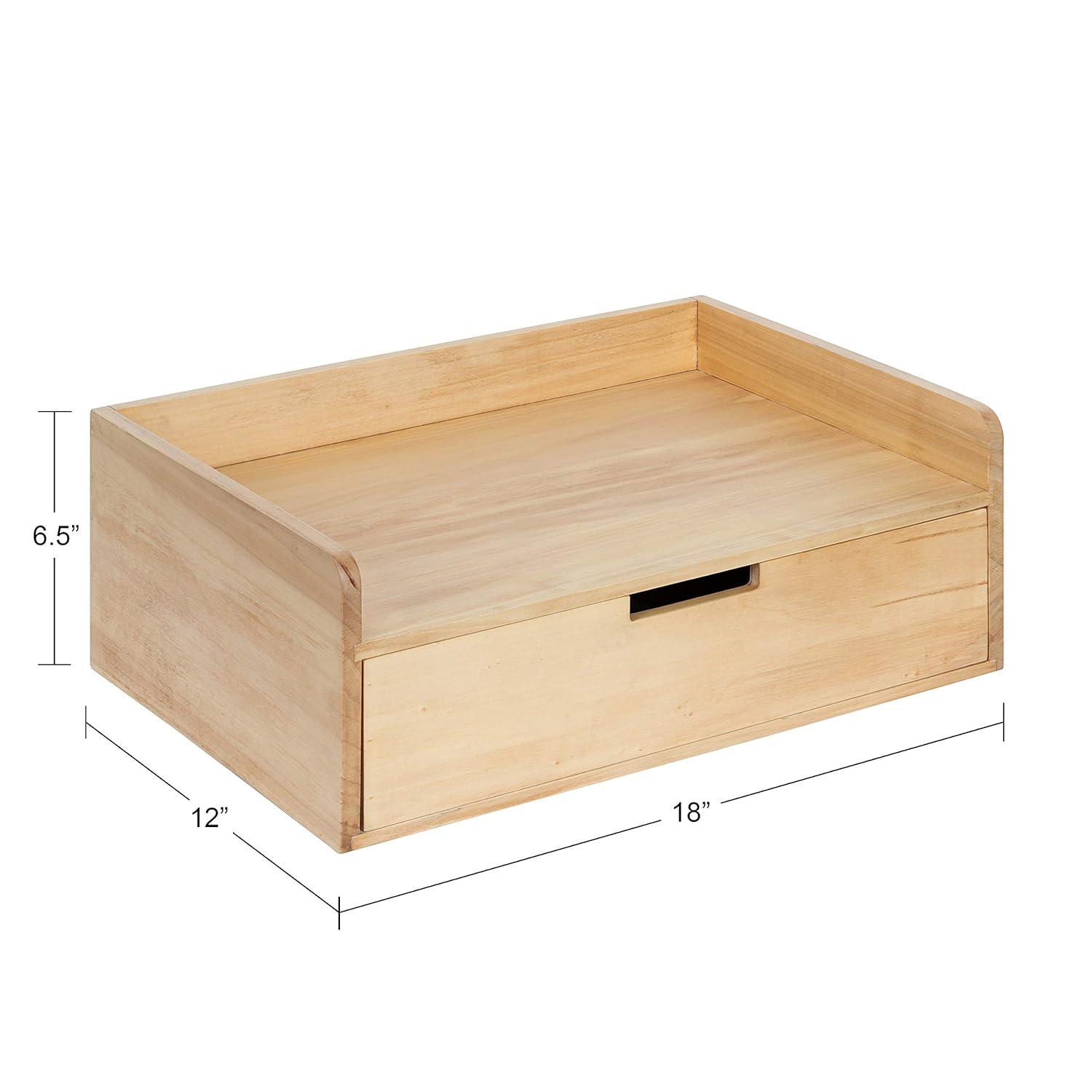 Kate and Laurel Kitt Modern Floating Wall Shelf, 18 x 6.5 x 12, Natural, Wood Shelf For Storage and Display