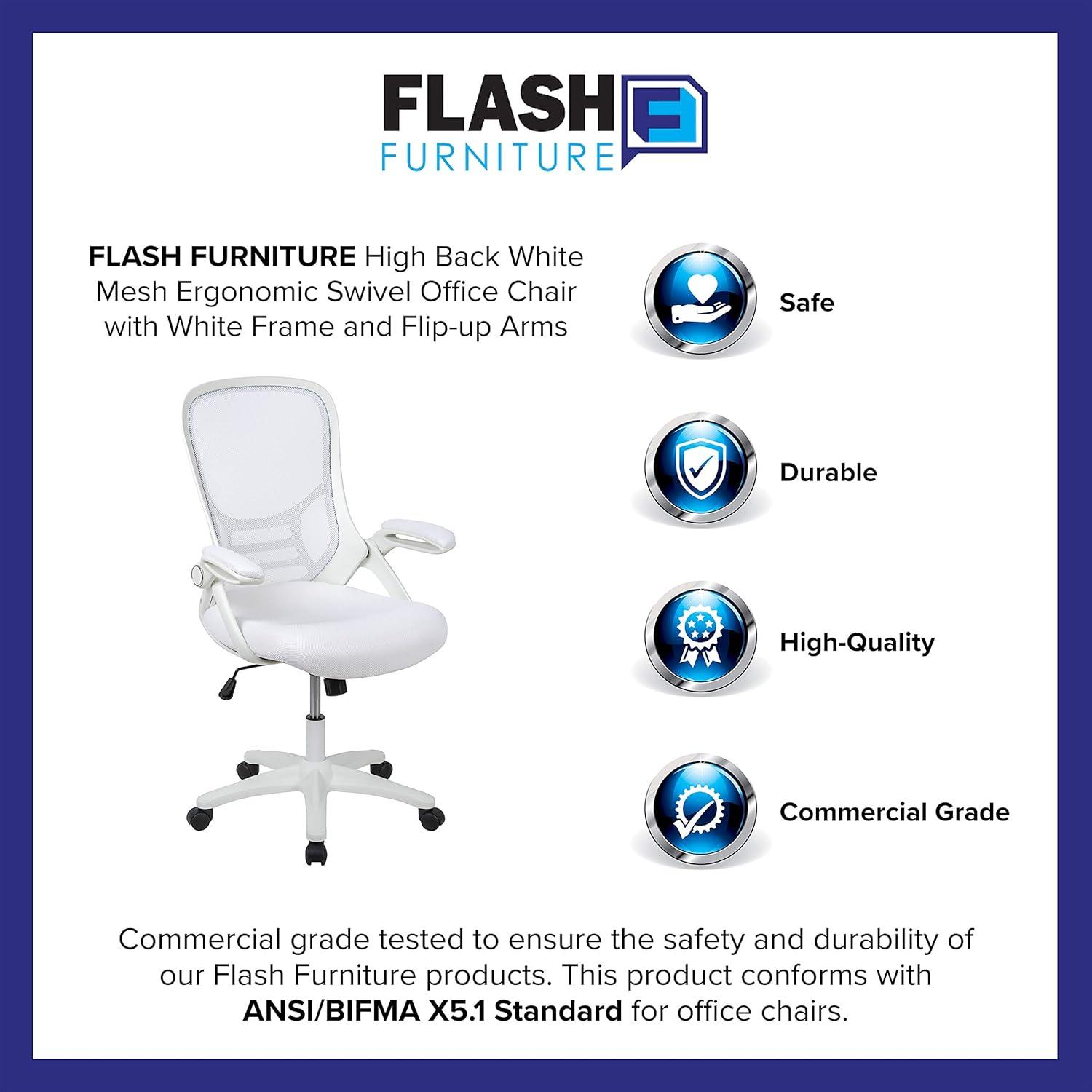 Flash Furniture High Back Mesh Ergonomic Swivel Office Chair with Flip-up Arms