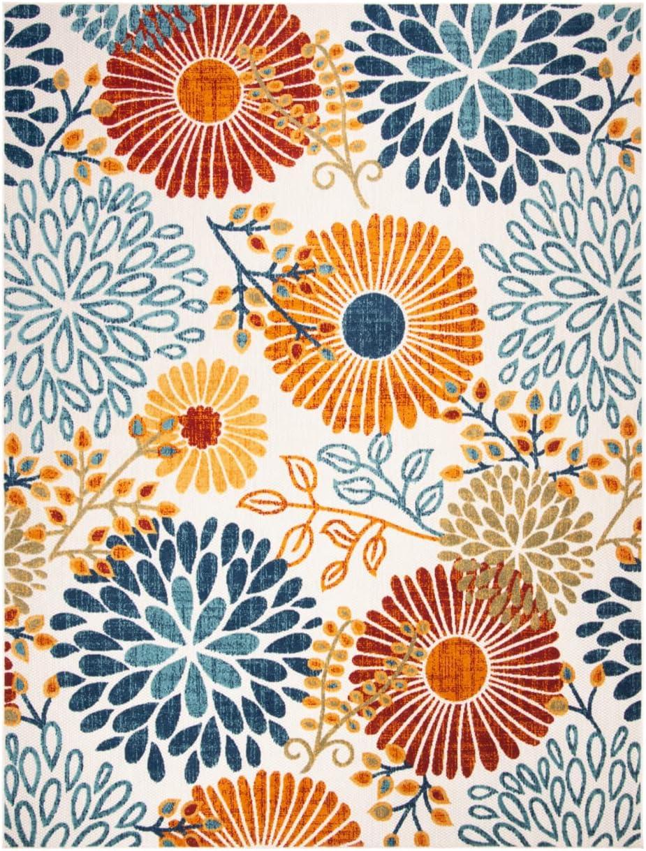 Cabana CBN832 Power Loomed Indoor/Outdoor Area Rug - Creme/Red - 6'x9' - Safavieh