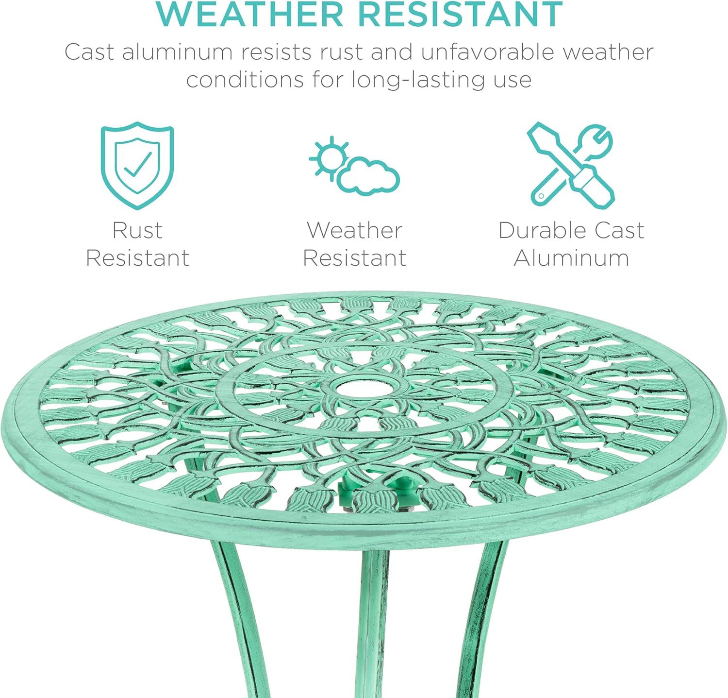 Fleur De Lis Living Fleur De Lis Living 3-Piece Cast Aluminum Patio Bistro Furniture Set W/ Antique Finish - Copper