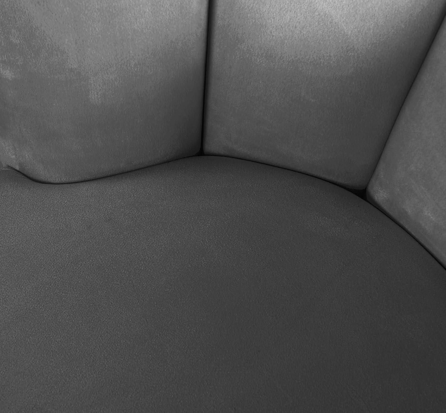 Meridian Furniture Lily Cream Velvet Swivel Accent Chair
