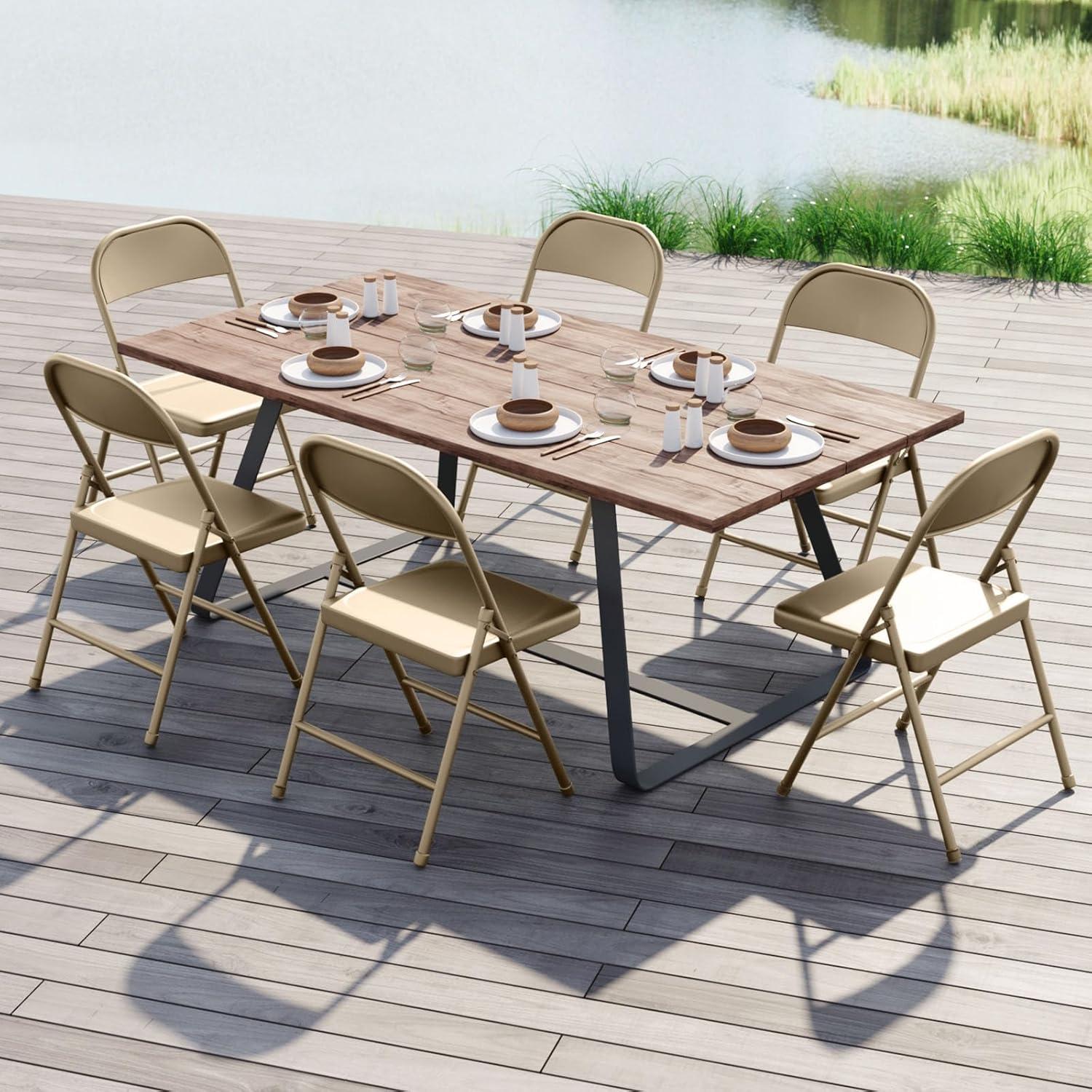 Commercialine Steel Folding Chair Set (Set of 4)