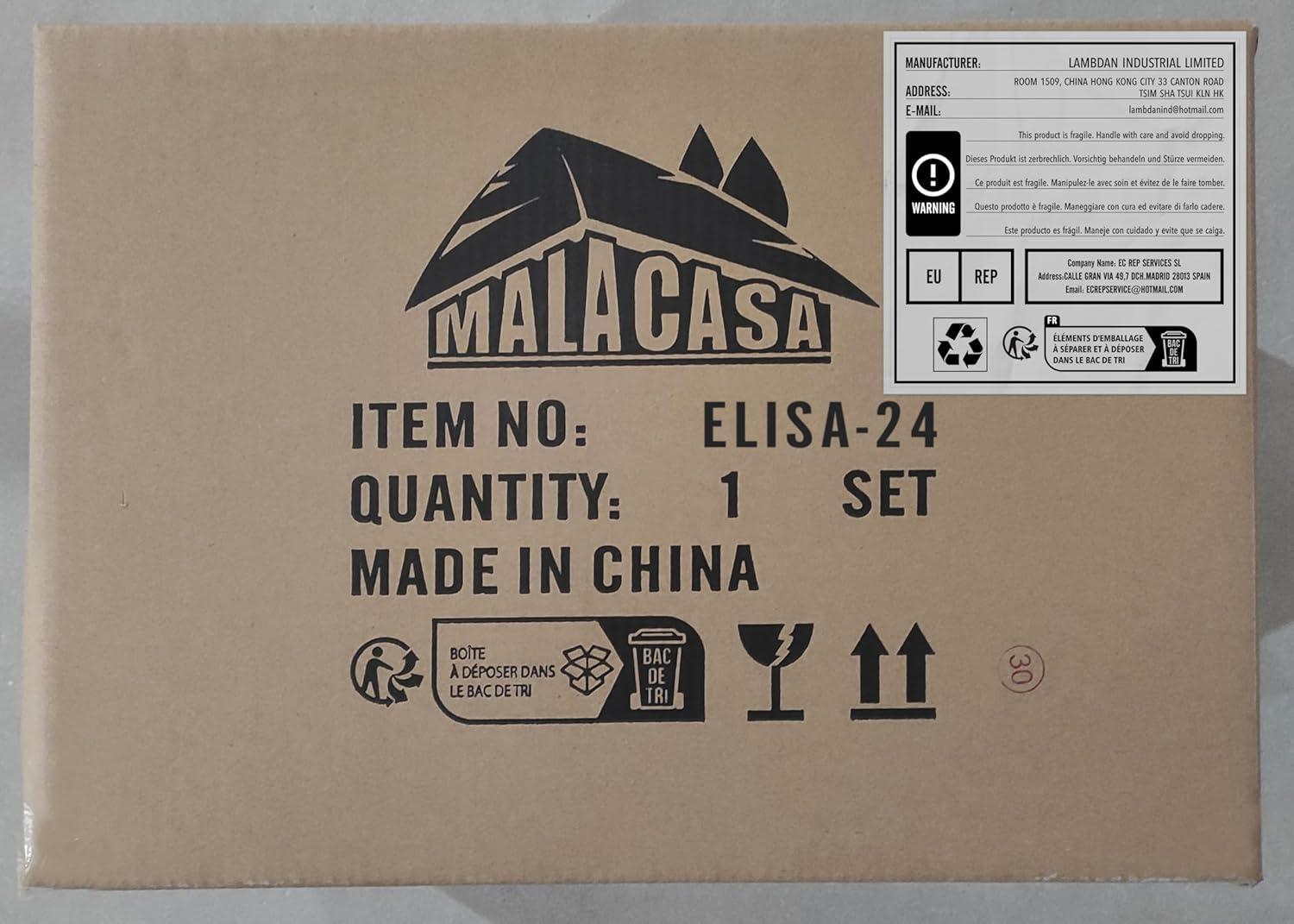 White Porcelain 24-Piece Dinnerware Set for 6