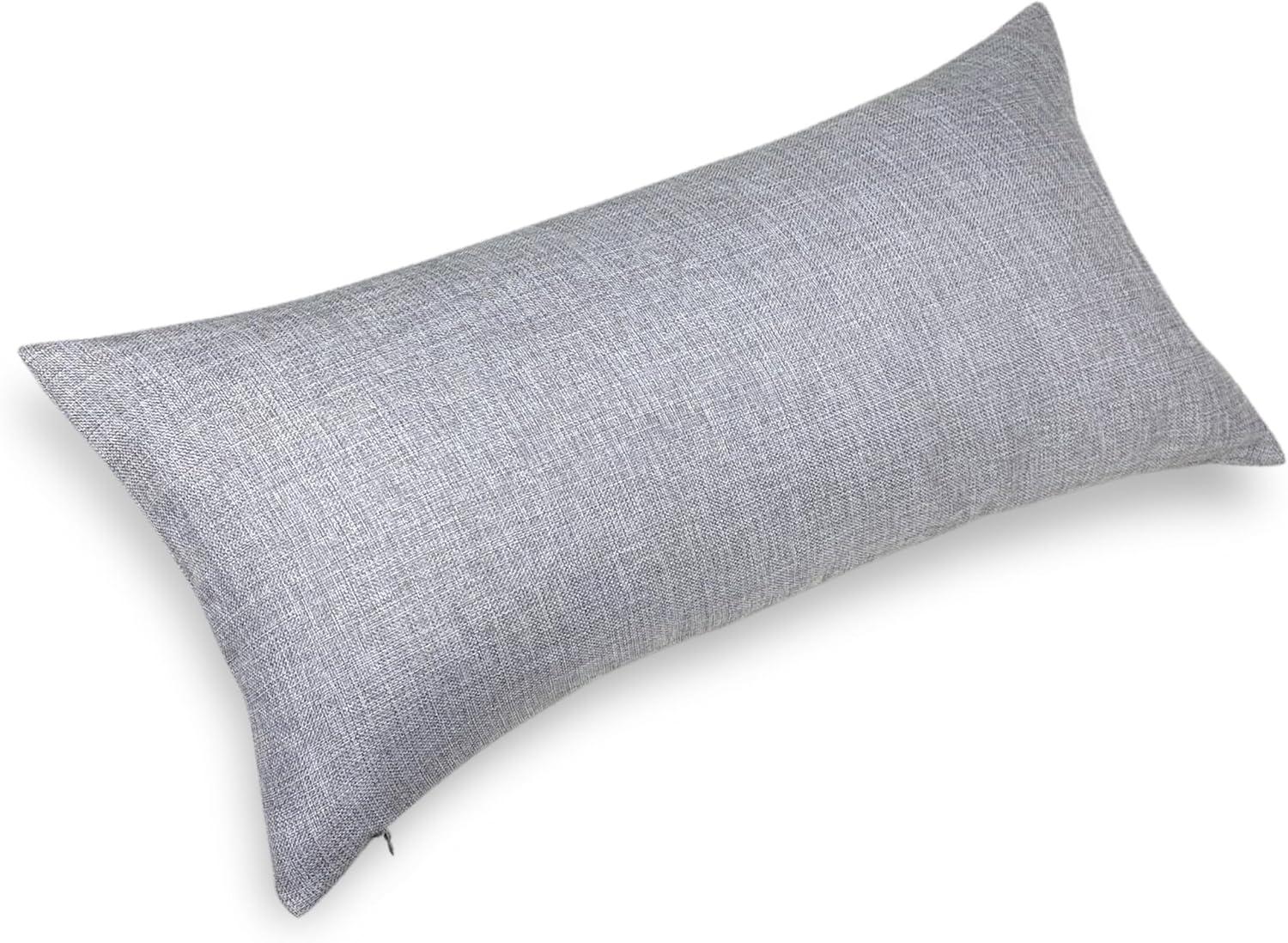 Light Grey Rectangular Polyester Lumbar Pillow Cover