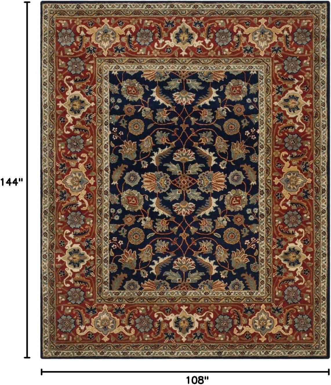 SAFAVIEH Royalty Vianne Oriental Wool Area Rug, Navy/Rust, 9' x 12'