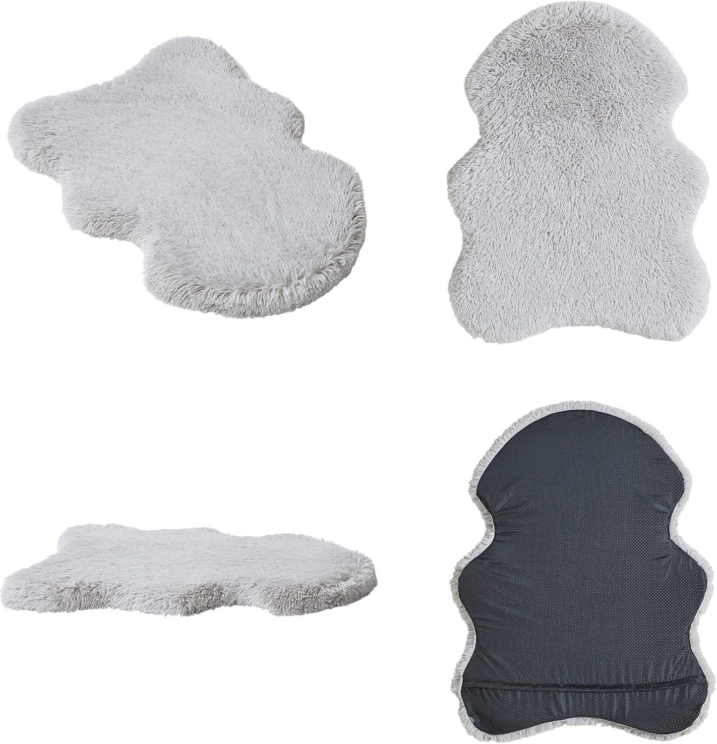 Friends Forever Nala Puprug Faux Fur Orthopedic Dog Bed with Foam, Pup Faux Fur Rug with Removable Bed Cover